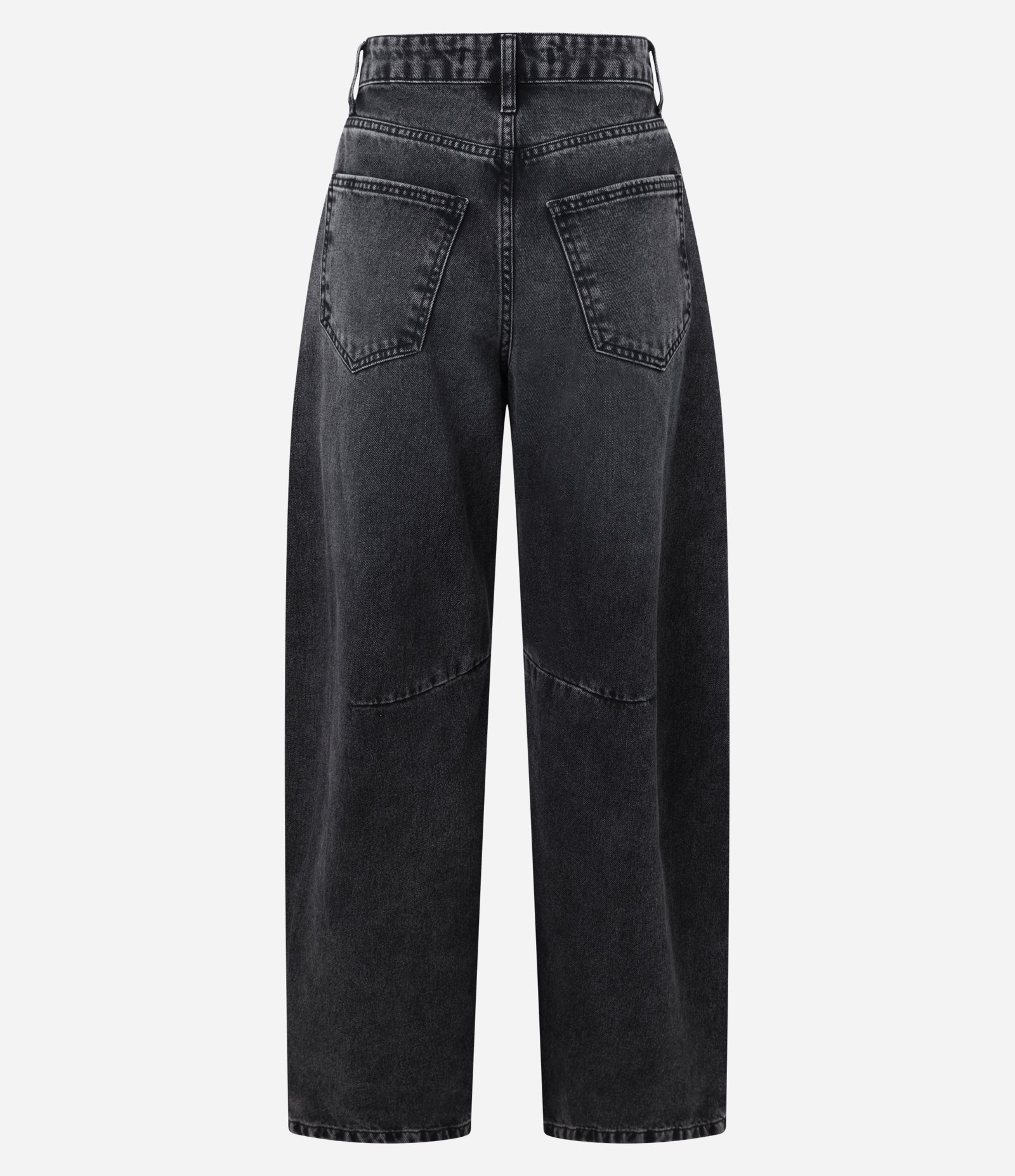 Calça Barrel em Jeans com Recortes na Barra Preto 7