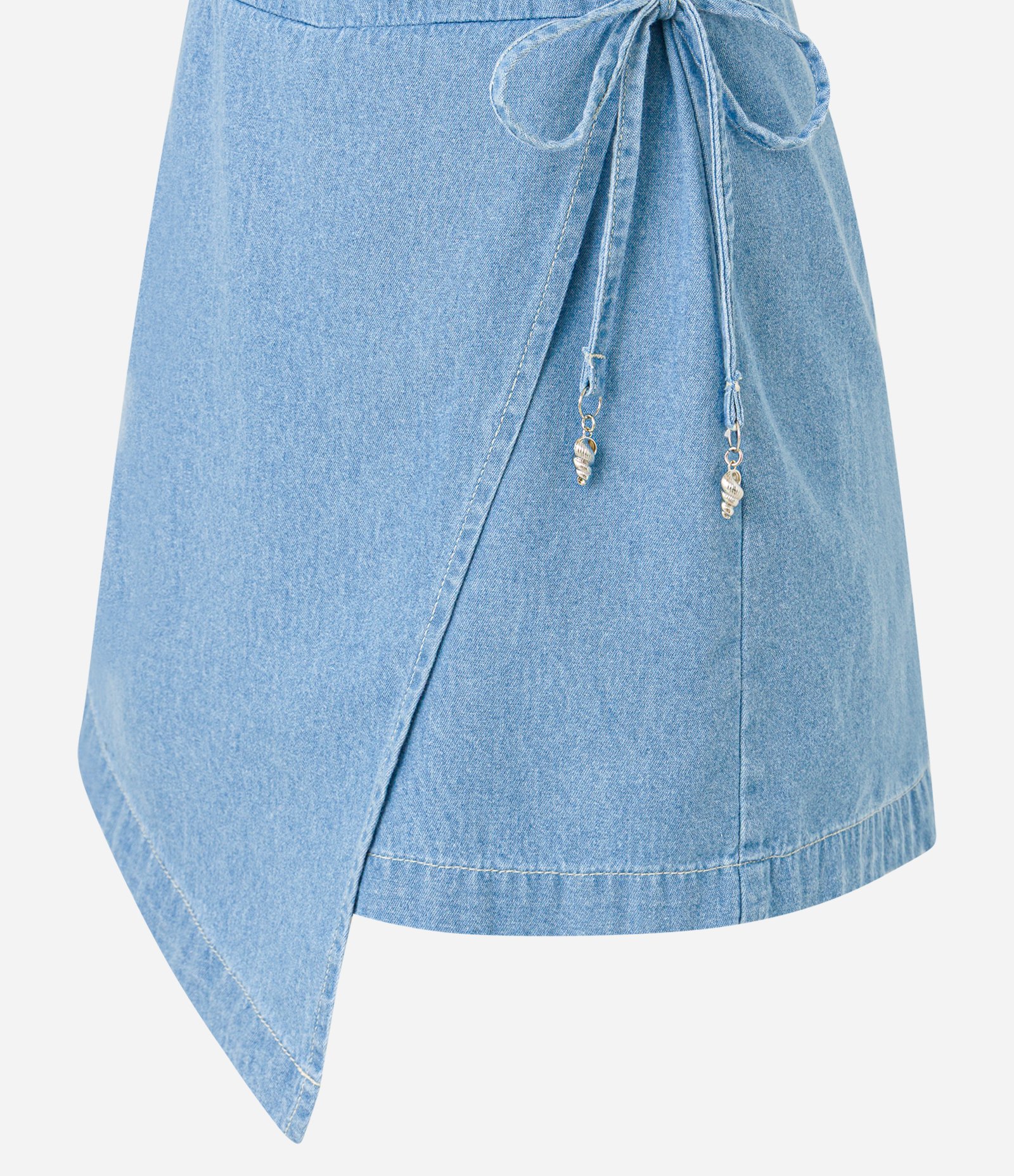 Macaquinho em Jeans Transpassado e Amarração Azul 7