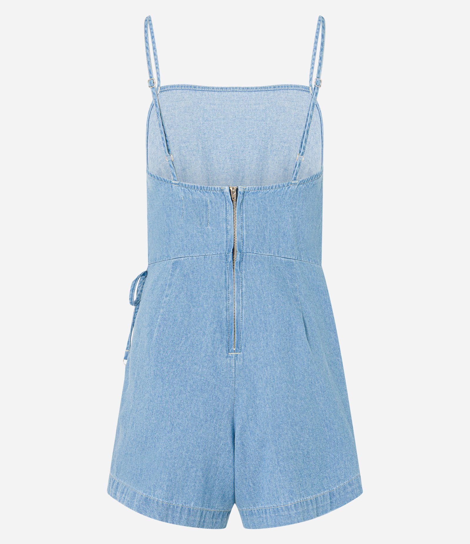 Macaquinho em Jeans Transpassado e Amarração Azul 8