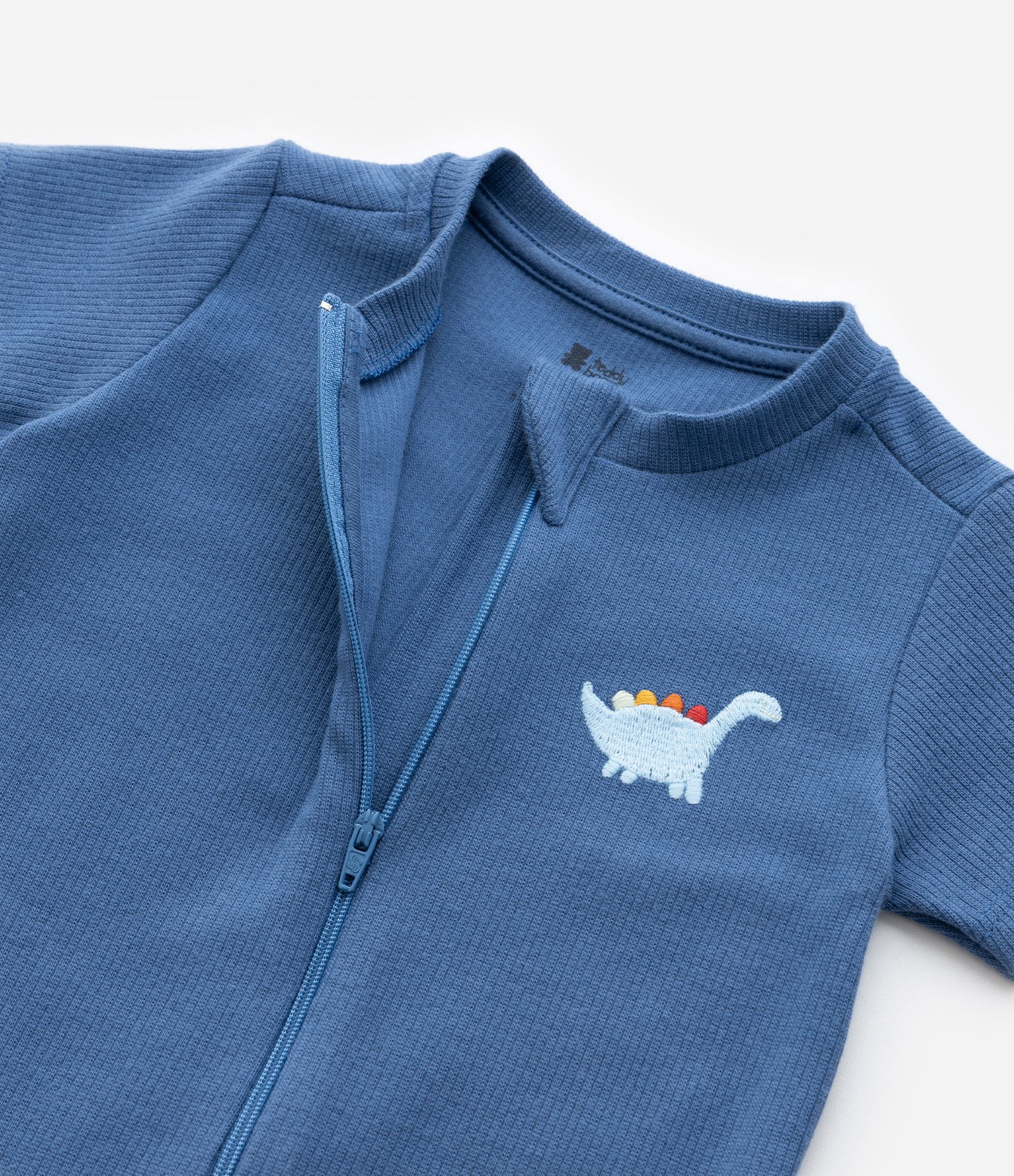 Macaquinho Infantil com Estampa de Dino - Tam  0 a 18 meses Azul 7