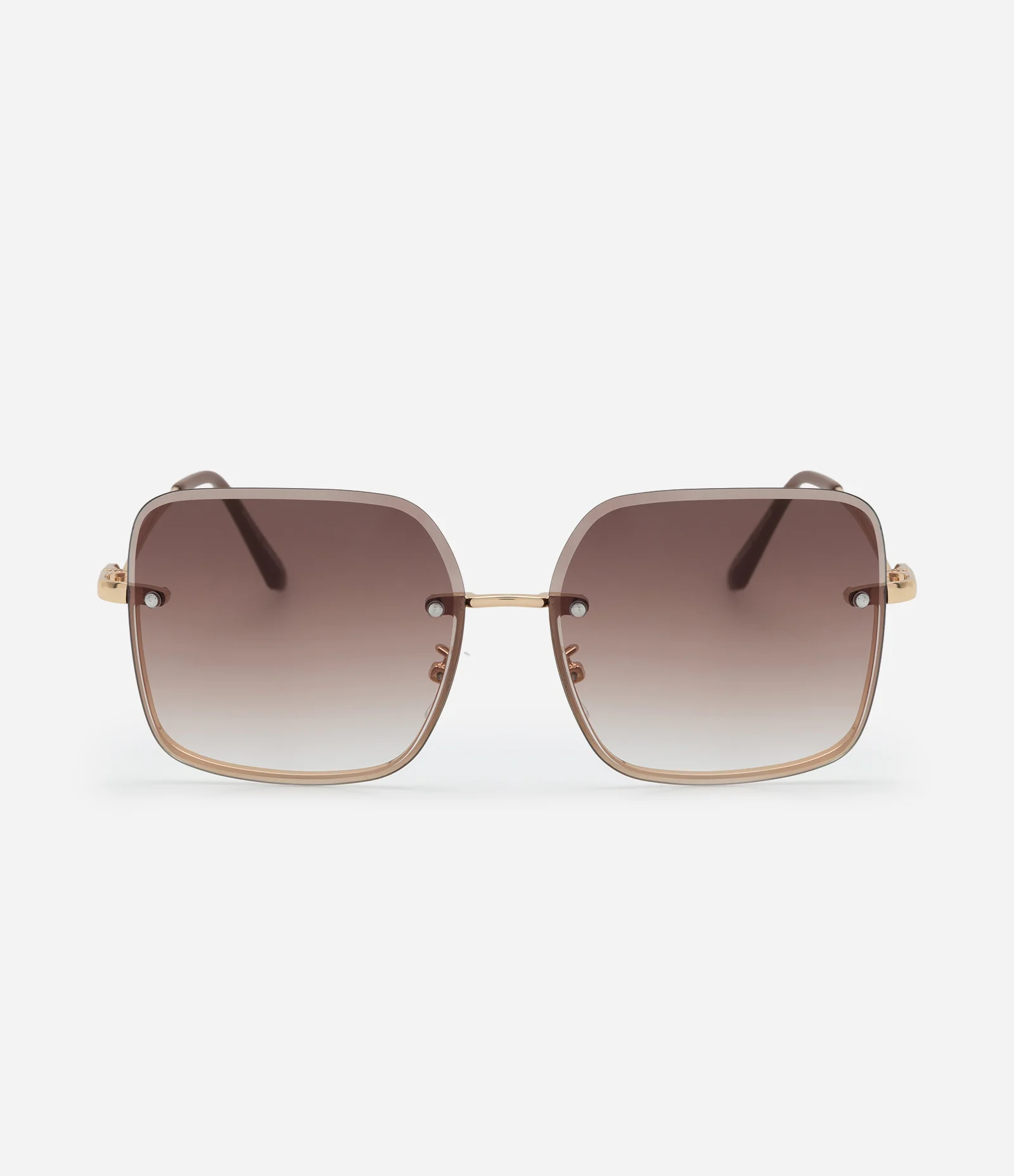 Óculos Quadrado de Haste Curva e Lente Degradê Dourado 2