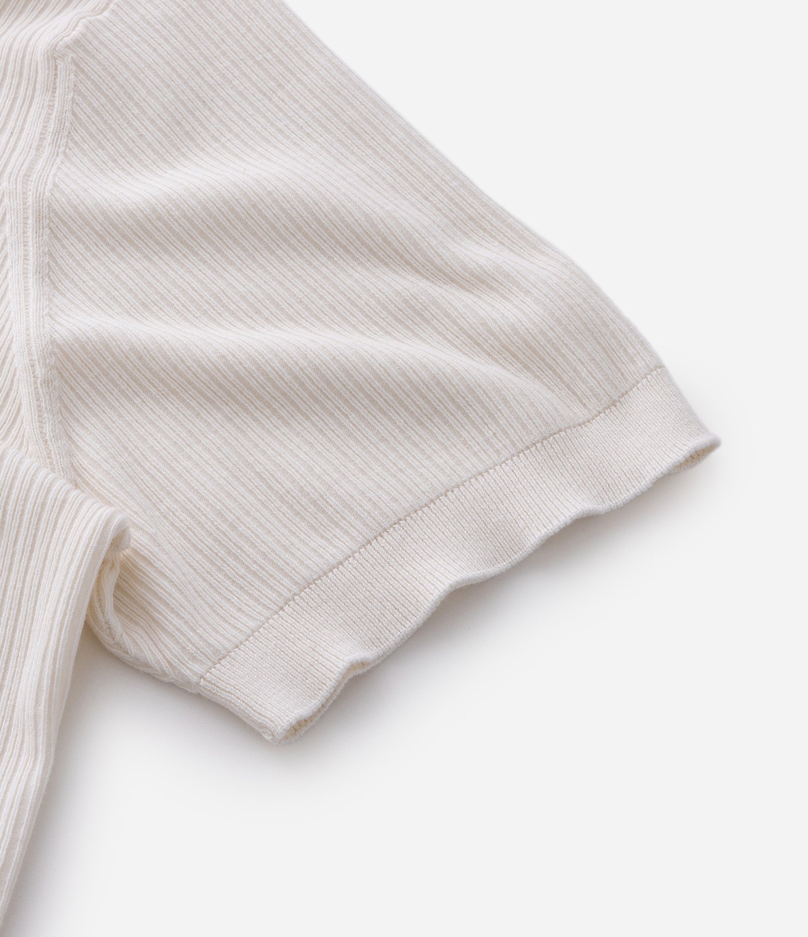 Camisa Polo Manga Curta com Textura Vertical Off White 8