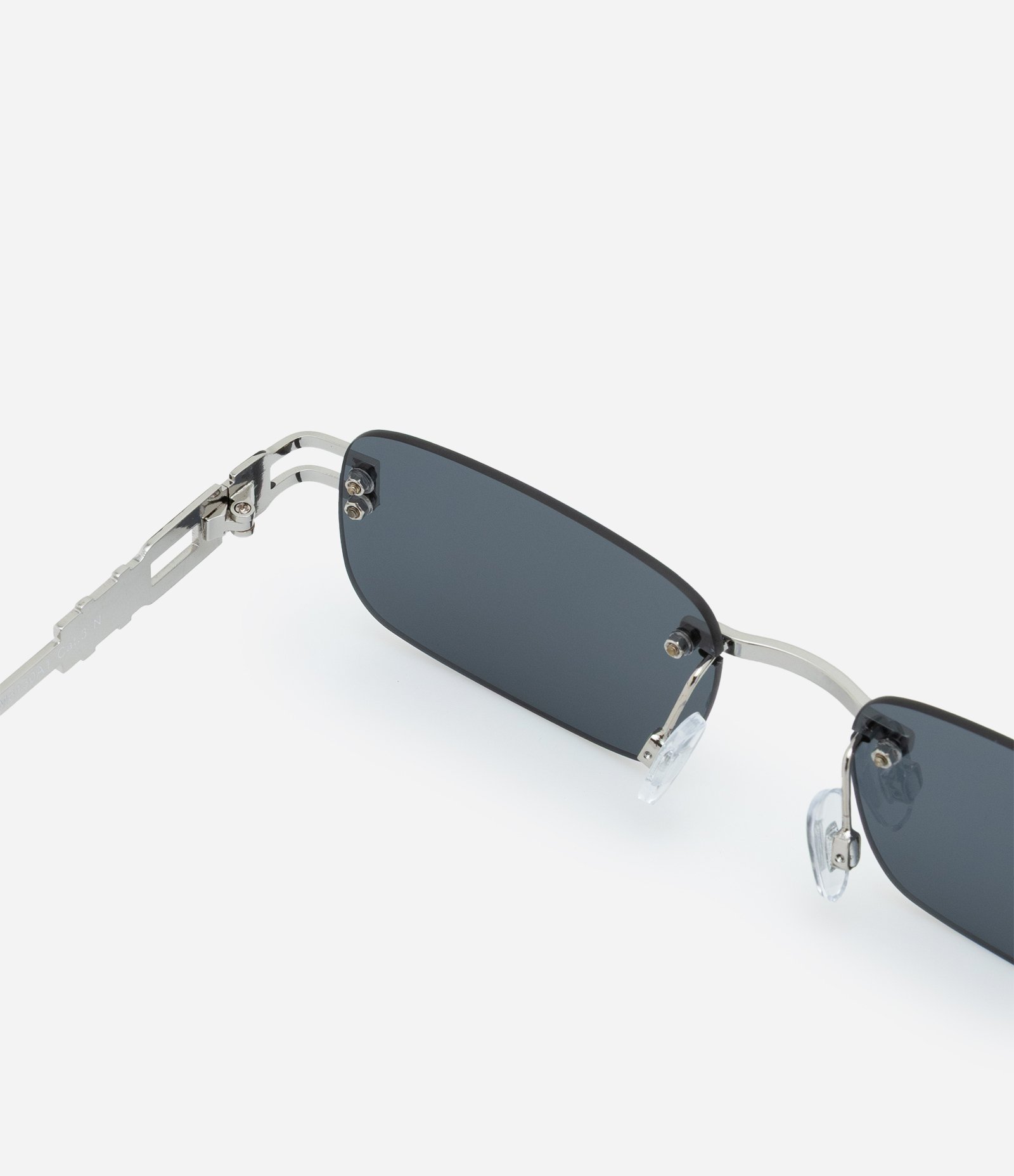 Óculos de Sol Quadrado 3 Peças com Detalhes nas Hastes Prata 4