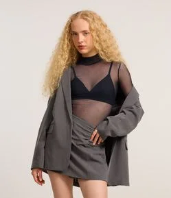Blusa em Tule Segunda Pele com Transparência