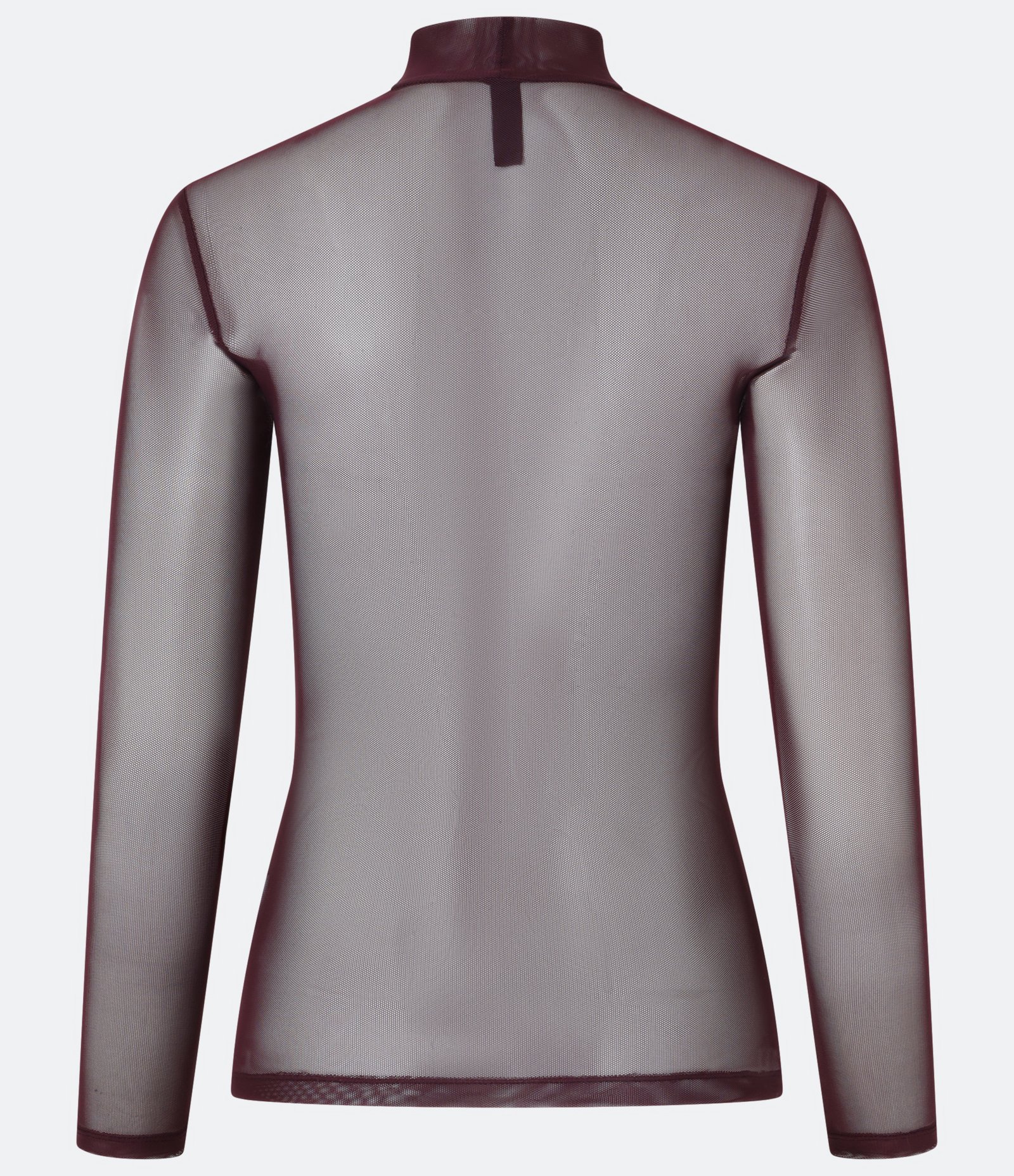 Blusa em Tule Segunda Pele com Transparência Bordô 8