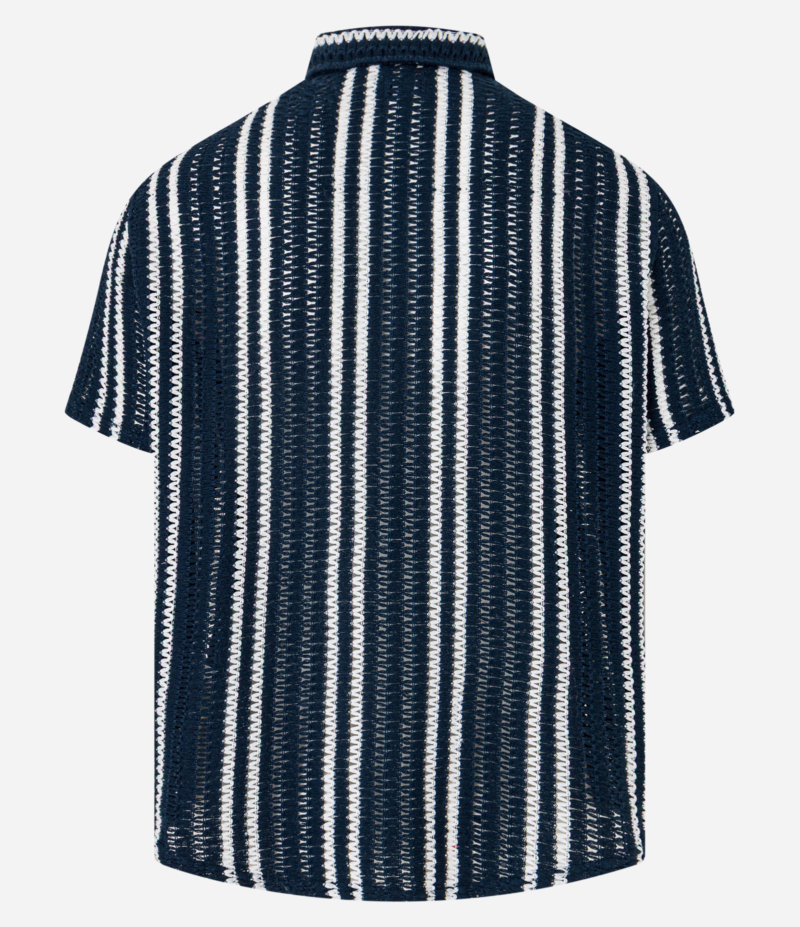 Camisa em Tricô com Estampa de Listras e Texturizadas Azul 9