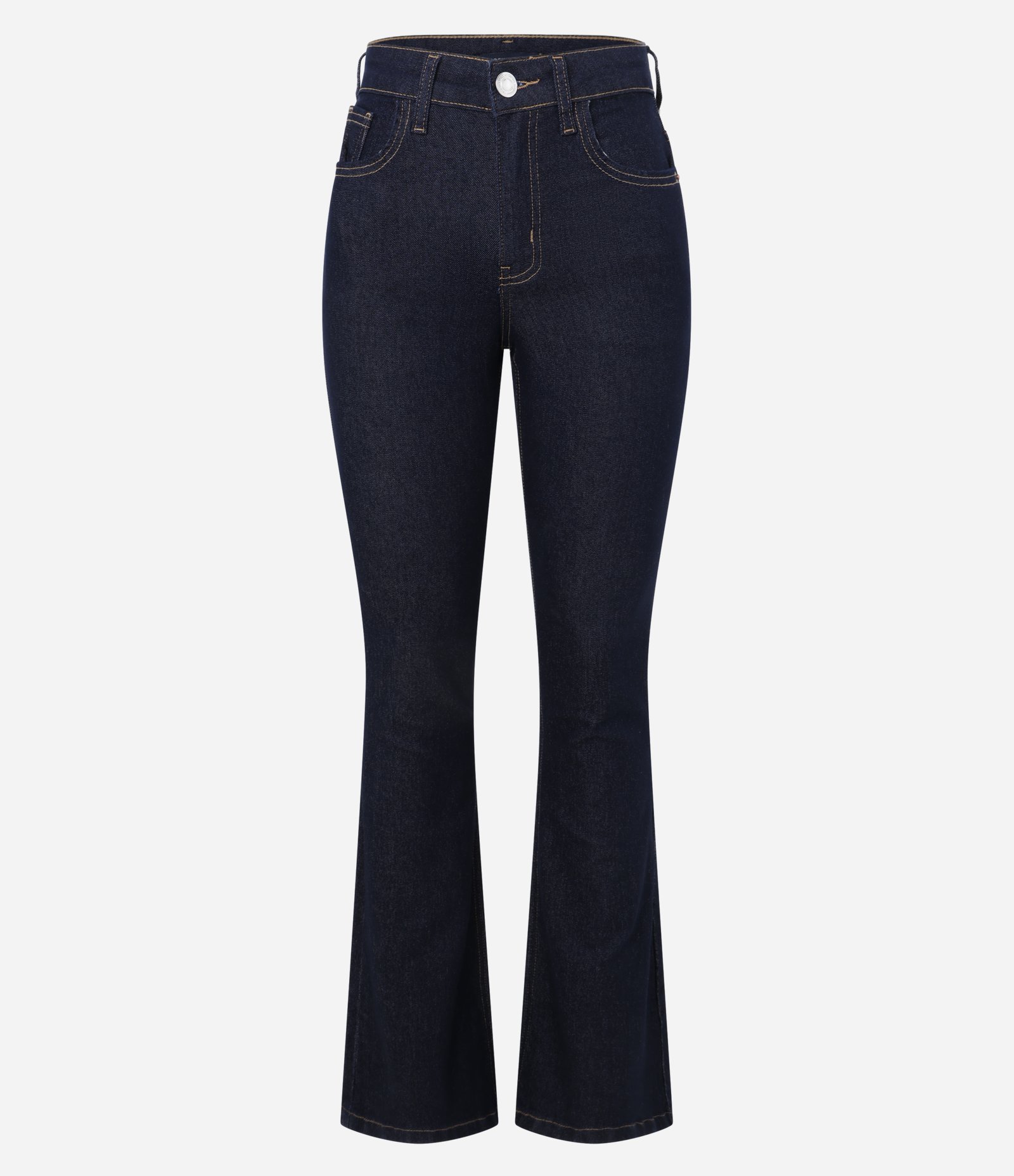 Calça Bootcut em Jeans Raw com Cintura Alta Escuro 6