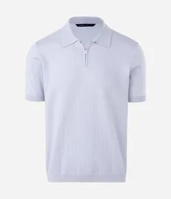 Polo Slim em Viscose Texturizada com Zíper