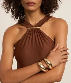 Maiô em Poliamida com Detalhe Metalizado