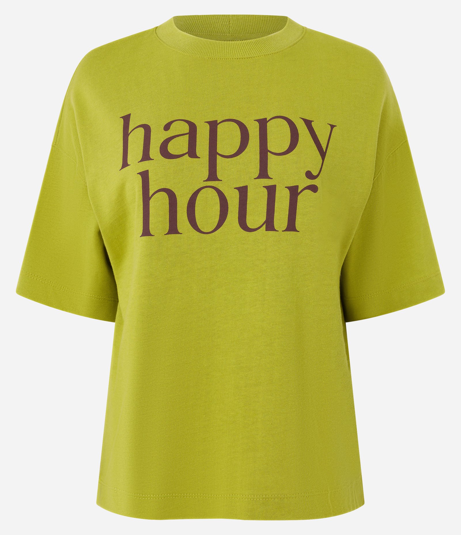Camiseta em Malhão com Lettering Happy Hour Verde 5