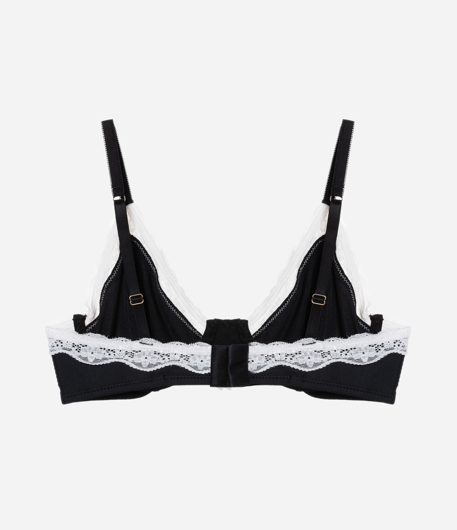 Sutiã sem Bojo com Aro em Microfibra com Detalhes de Renda e Aplicação de Florzinha Preto 6