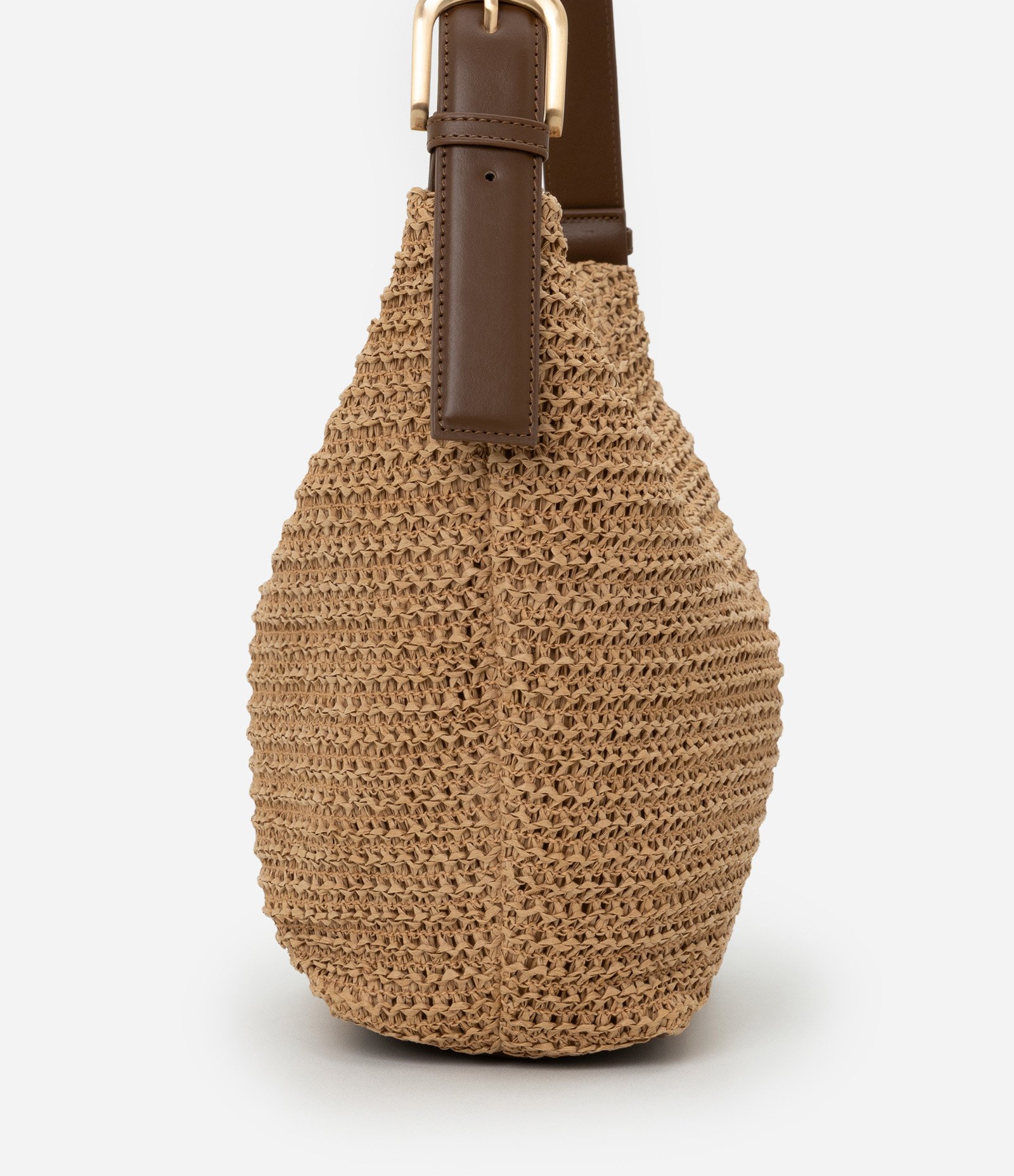 Bolsa Hobo Média com Efeito Ráfia e Alça Regulável
Boho Romântico Bege 5