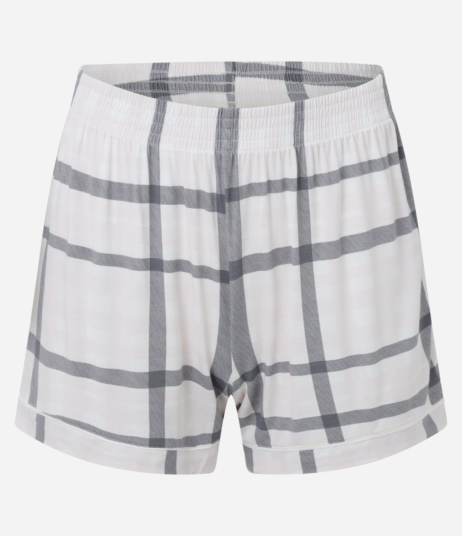 Pijama Short Doll em Viscose com Bolsinho e Short Xadrez Cinza 7