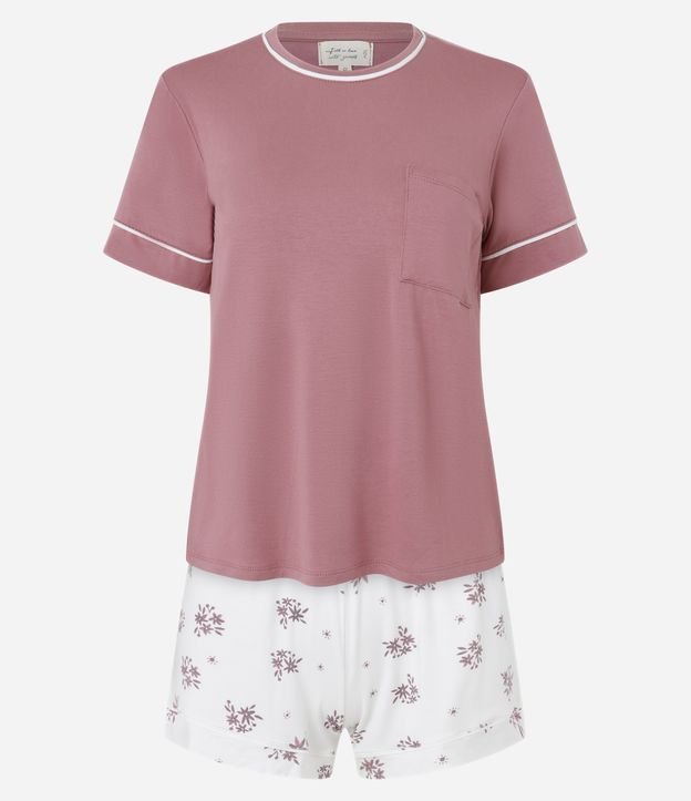 Pijama Short Doll em Viscose com Short Estampado Floral