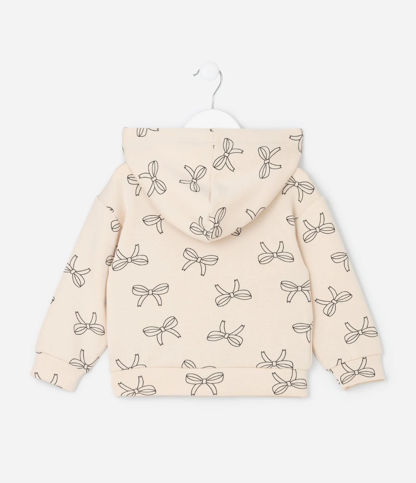 Jaqueta Infantil em  Moletinho com Estampa de Laços - Tam 1 a 6 Anos Bege 3