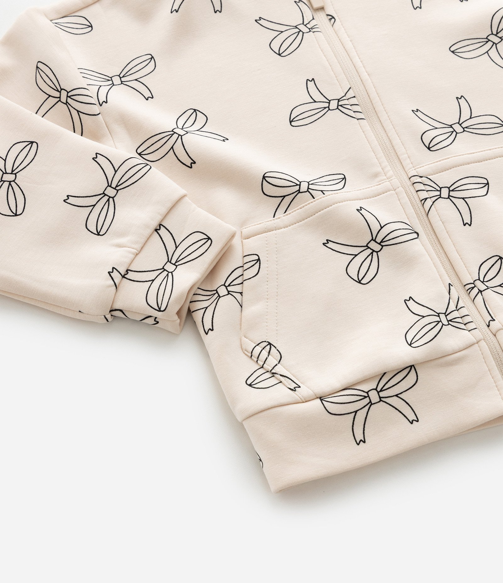 Jaqueta Infantil em  Moletinho com Estampa de Laços - Tam 1 a 6 Anos Bege 7