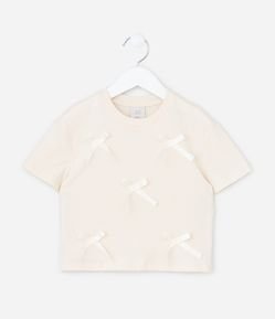 Blusa Infantil com Lacinhos Aplicados - Tam 1 a 6 Anos