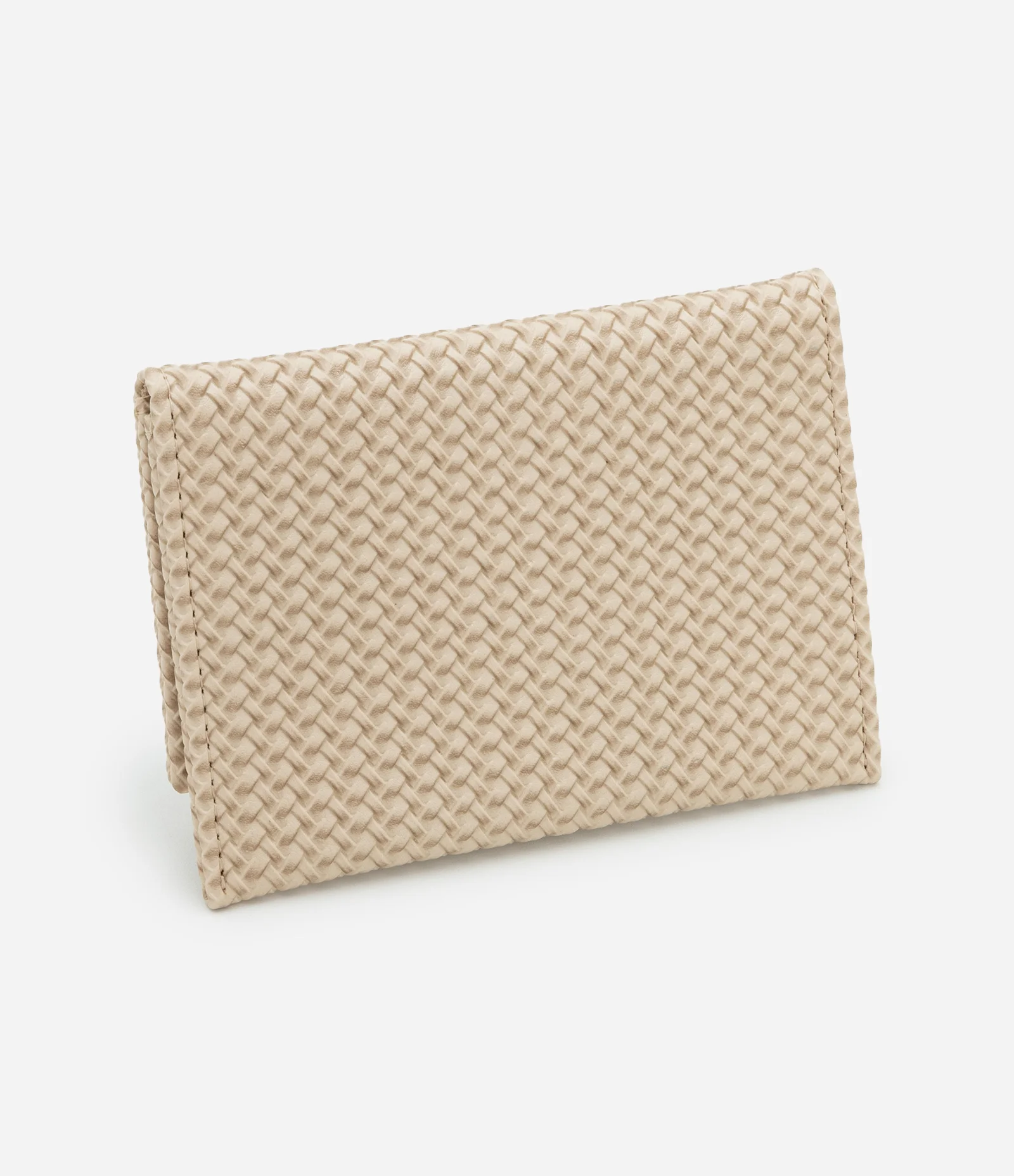Carteira Envelope Pequena com Efeito Tressê Boho Romântico Bege 2