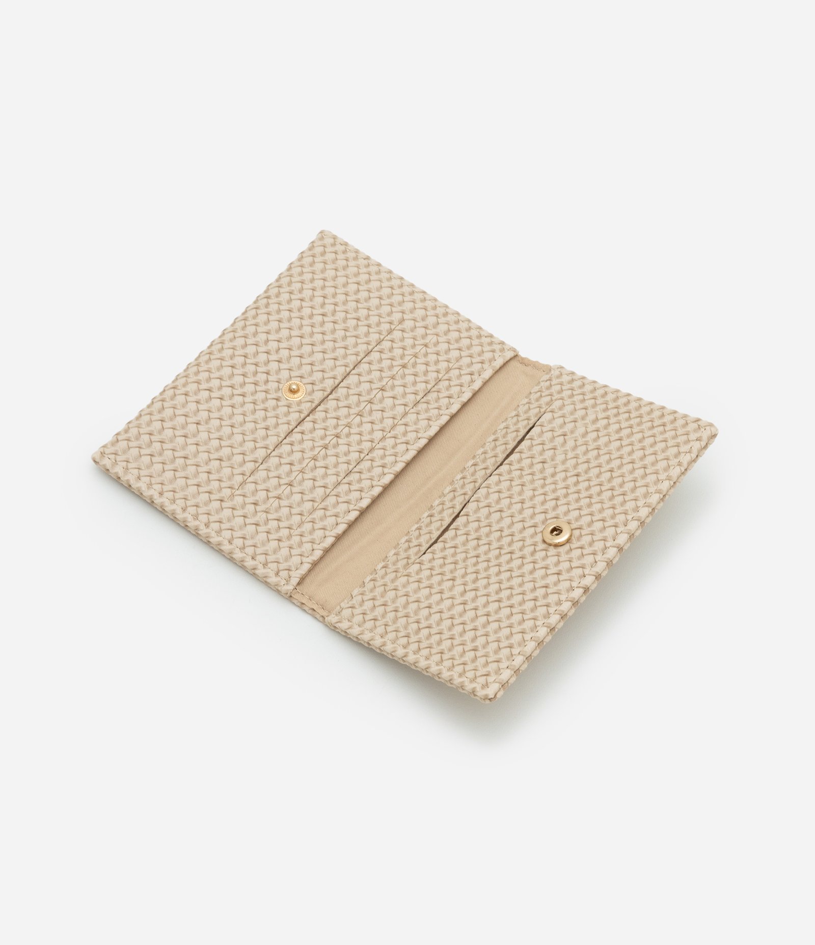 Carteira Envelope Pequena com Efeito Tressê Boho Romântico Bege 5