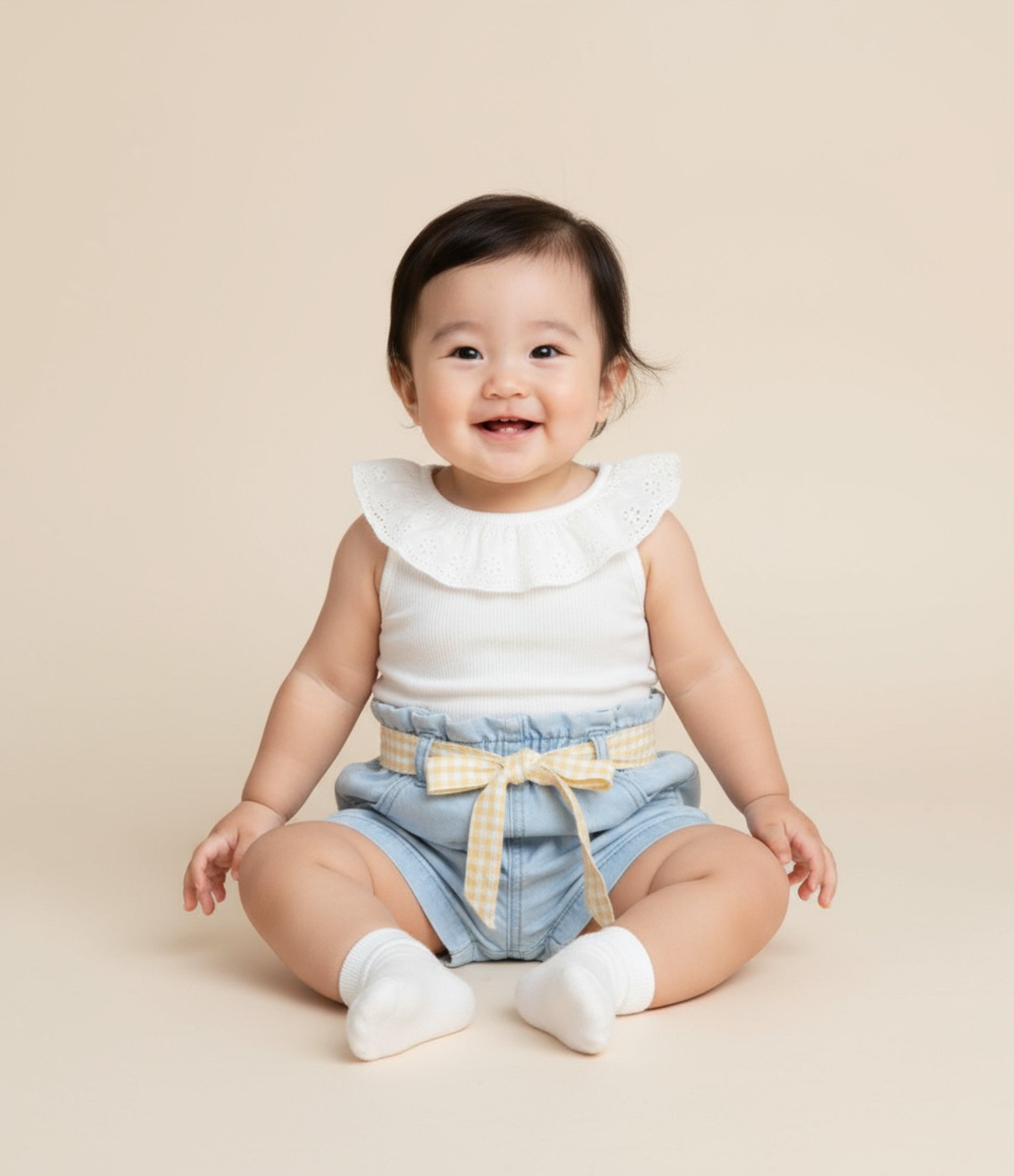 Short Clochard Infantil em Jeans - Tam 3 a 18 Meses Azul 1
