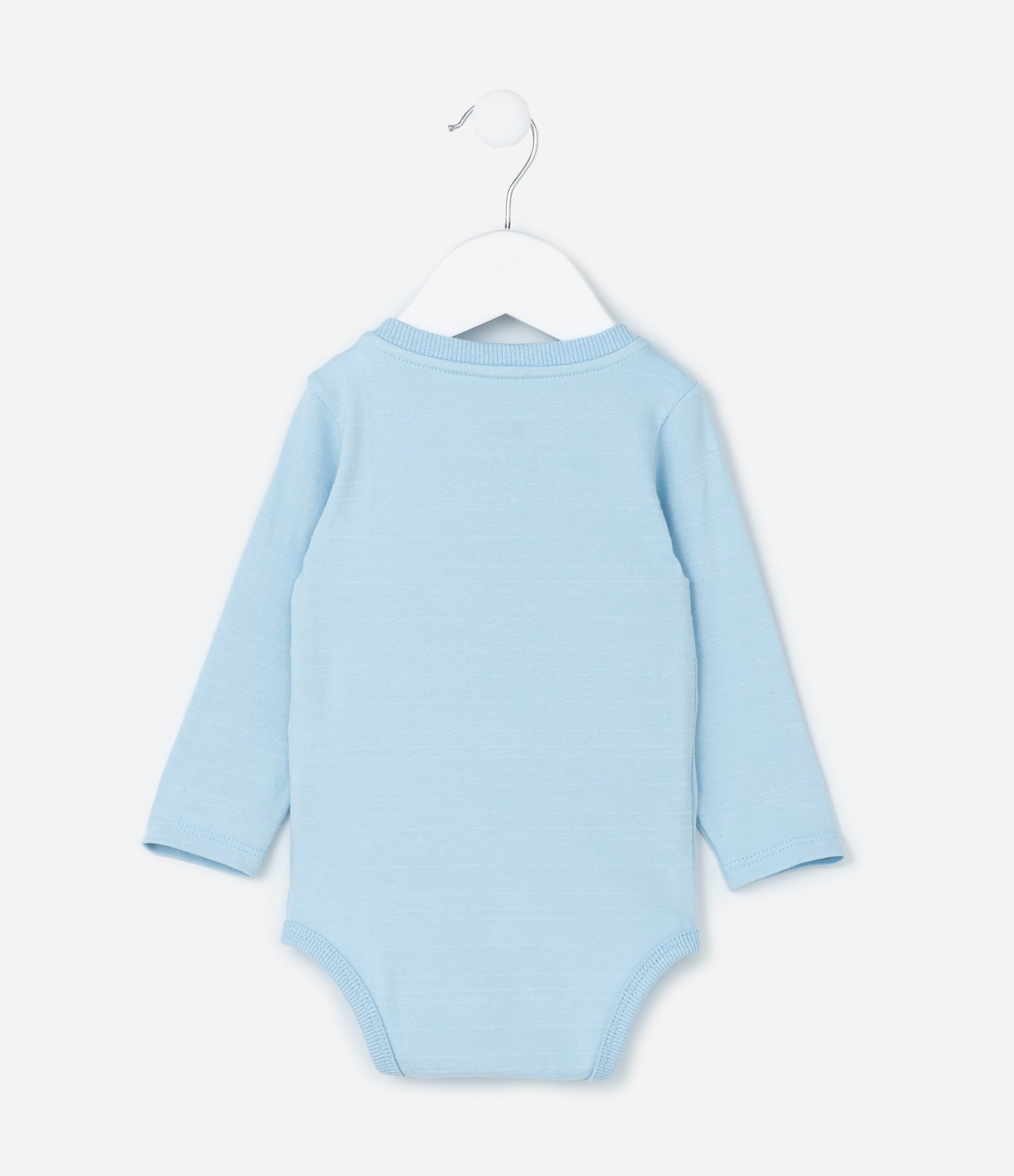 Body Infantil Texturizado com Bolsinho Interativo - Tam RN a 18 meses Azul 2