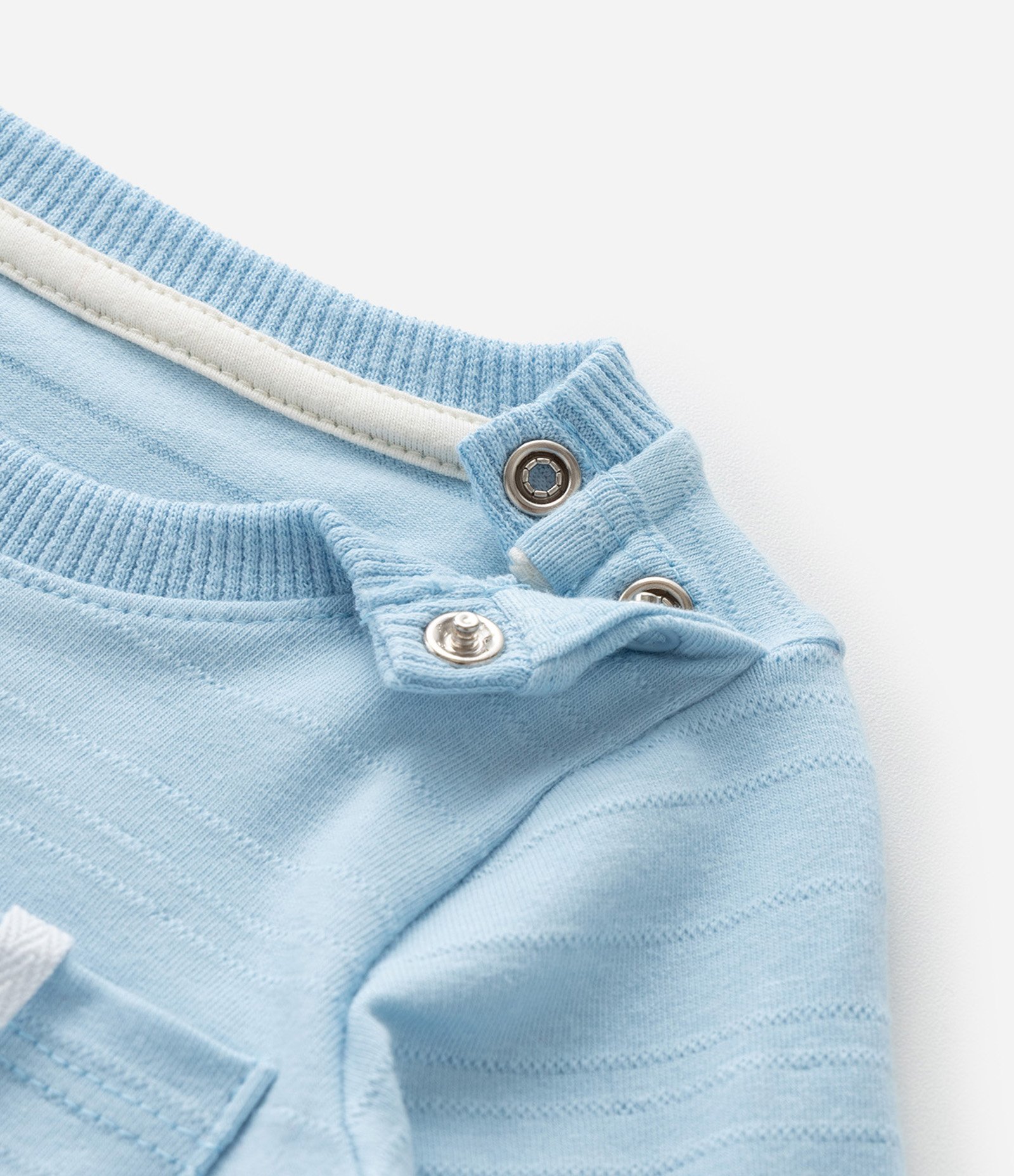 Body Infantil Texturizado com Bolsinho Interativo - Tam RN a 18 meses Azul 4