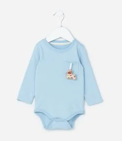 Body Infantil Texturizado com Bolsinho Interativo - Tam RN a 18 meses
