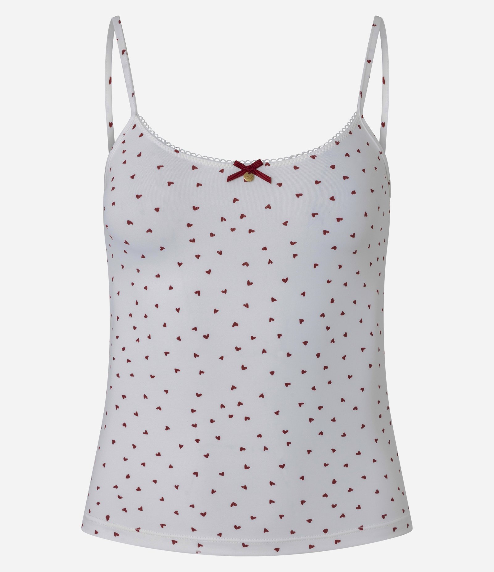 Blusa de Pijama Alcinha em Microfibra com Estampa de Mini Corações Branco/Vermelho 5