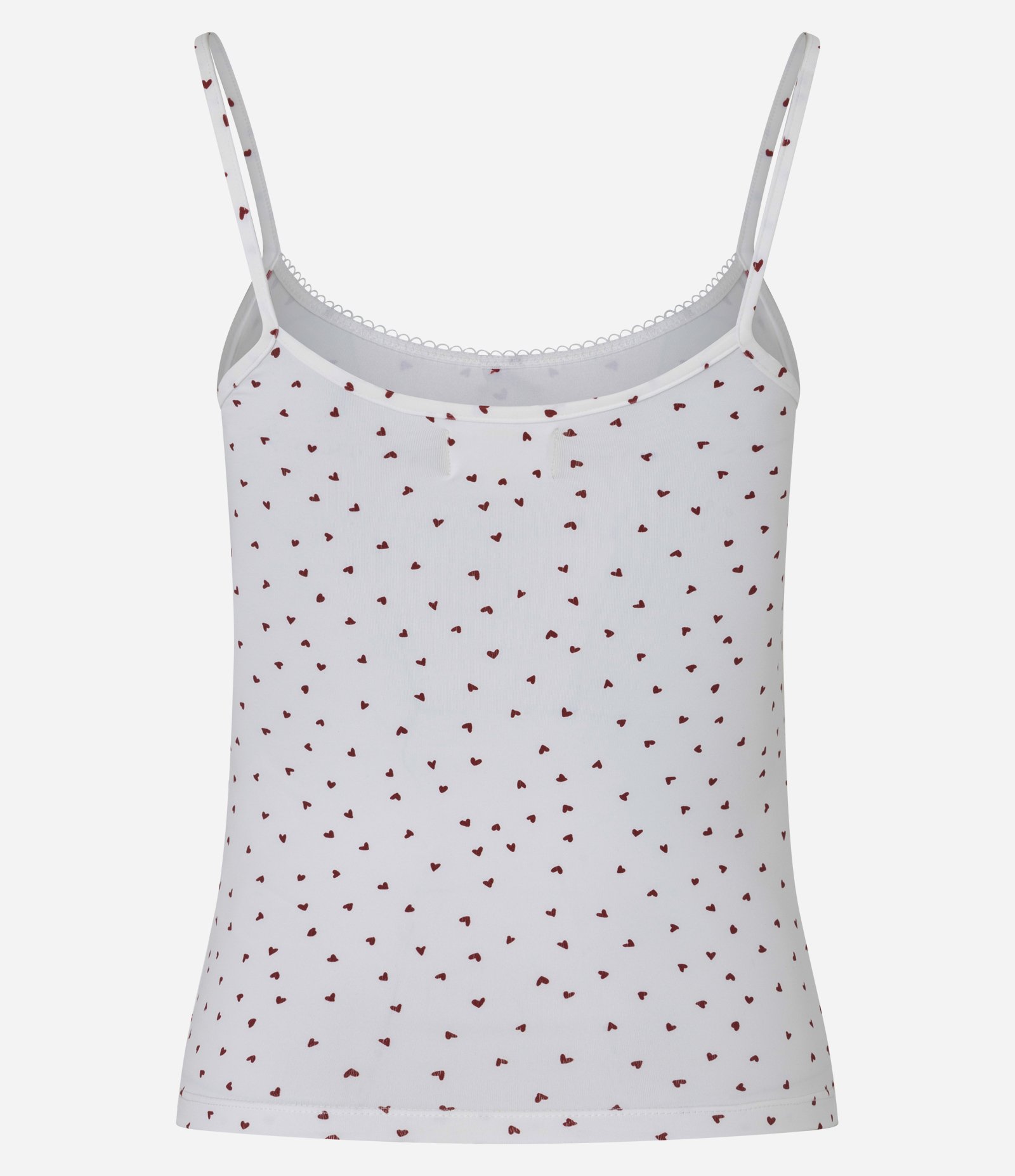 Blusa de Pijama Alcinha em Microfibra com Estampa de Mini Corações Branco/Vermelho 7