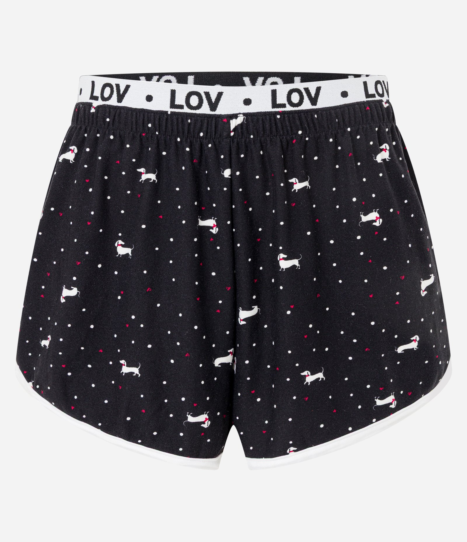 Short de Pijama com Cós Elástico Contrastante e Estampa de Cachorrinhos Preto 5