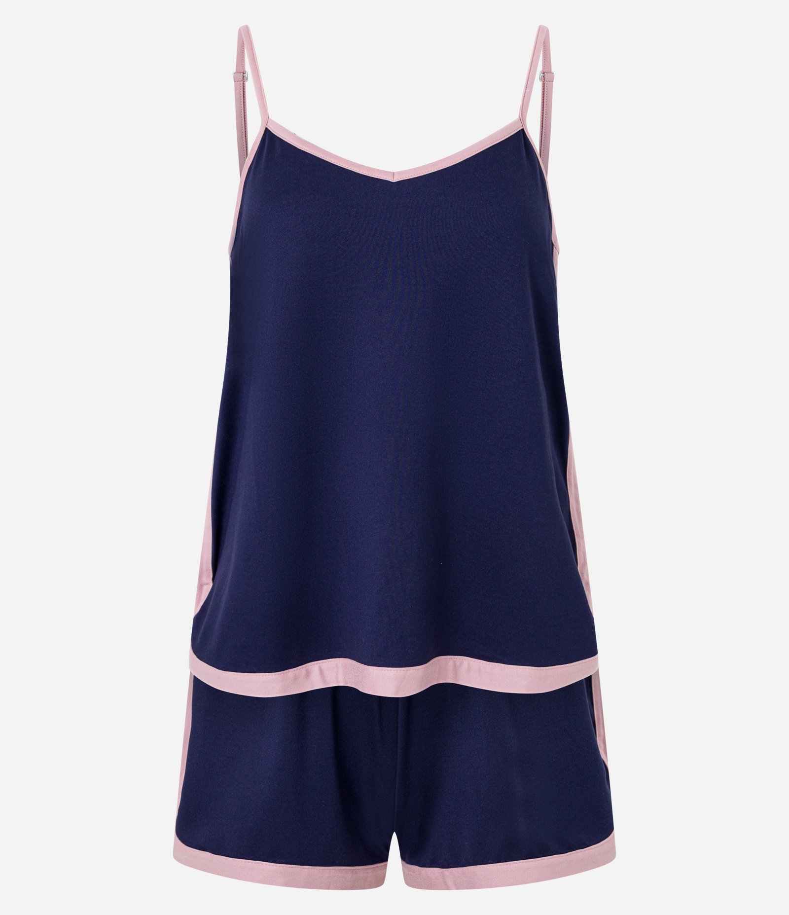 Pijama Short Doll com Alcinha e Vieses Contrastes Azul 5