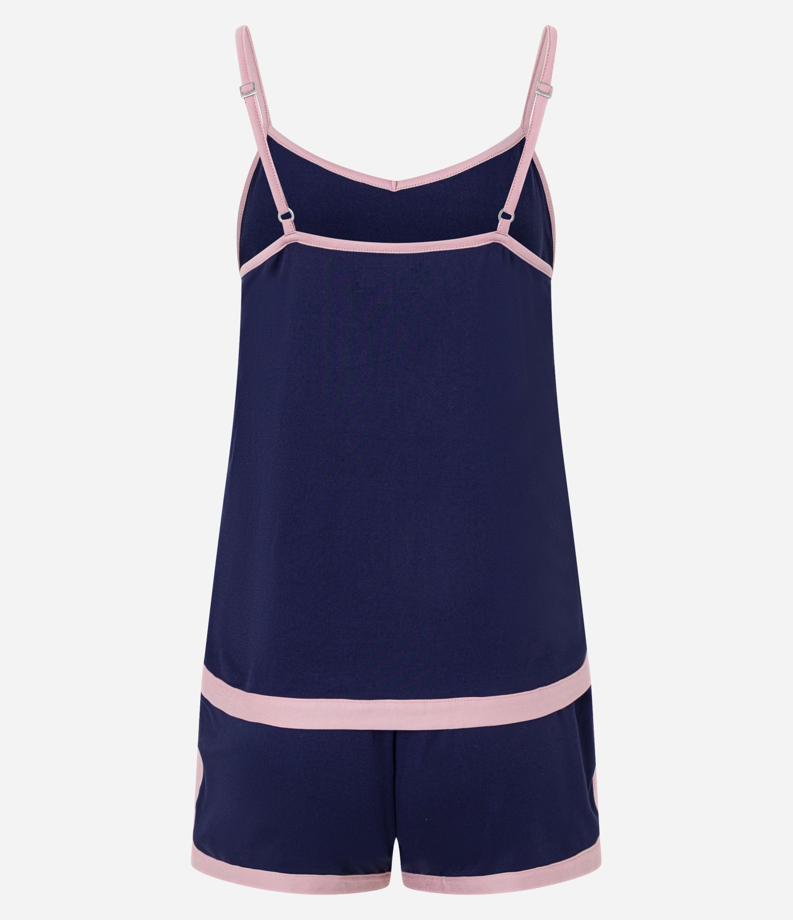 Pijama Short Doll com Alcinha e Vieses Contrastes Azul 6