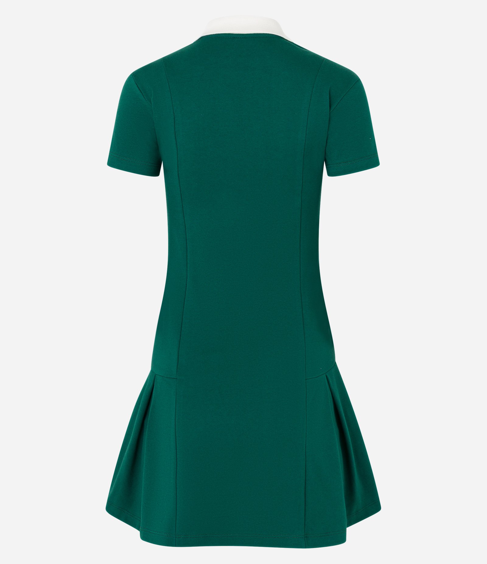 Vestido Curto Sportcore em Ribana com Gola Polo Contrastante Verde 7