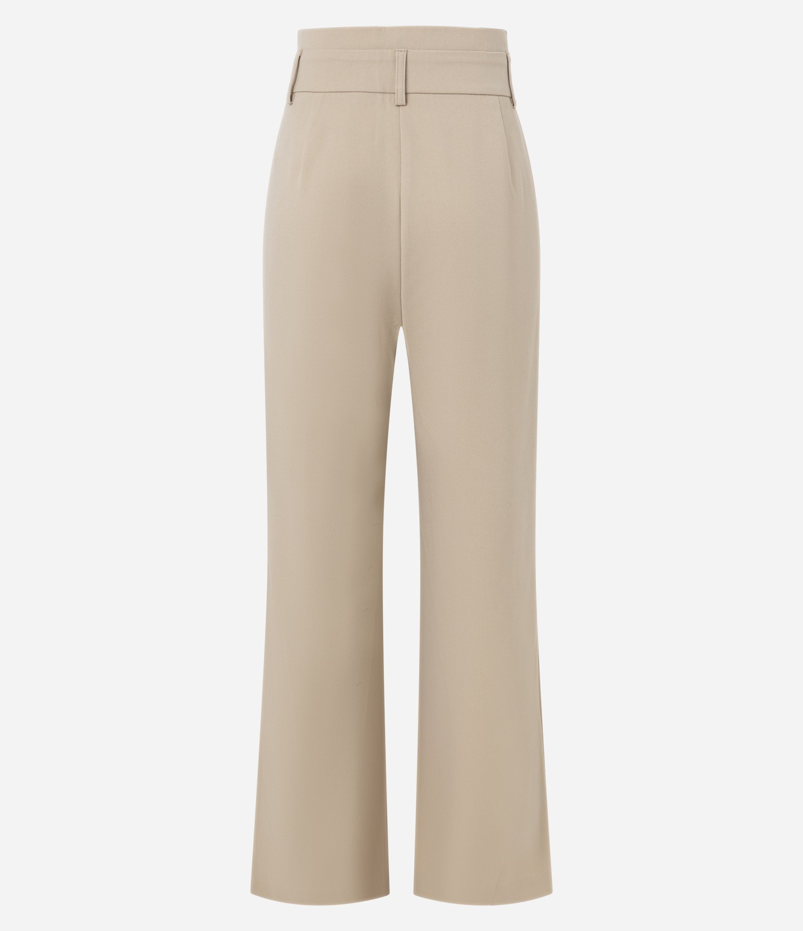 Calça Reta Alfaiatada com Meio Cinto Embutido Bege 7