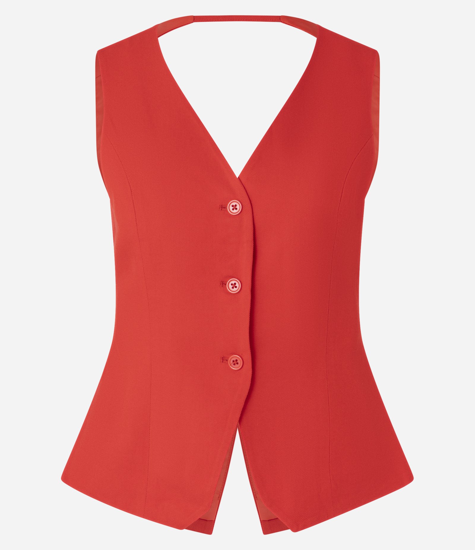 Colete em Alfaiataria com Costas Abertas Vermelho 5