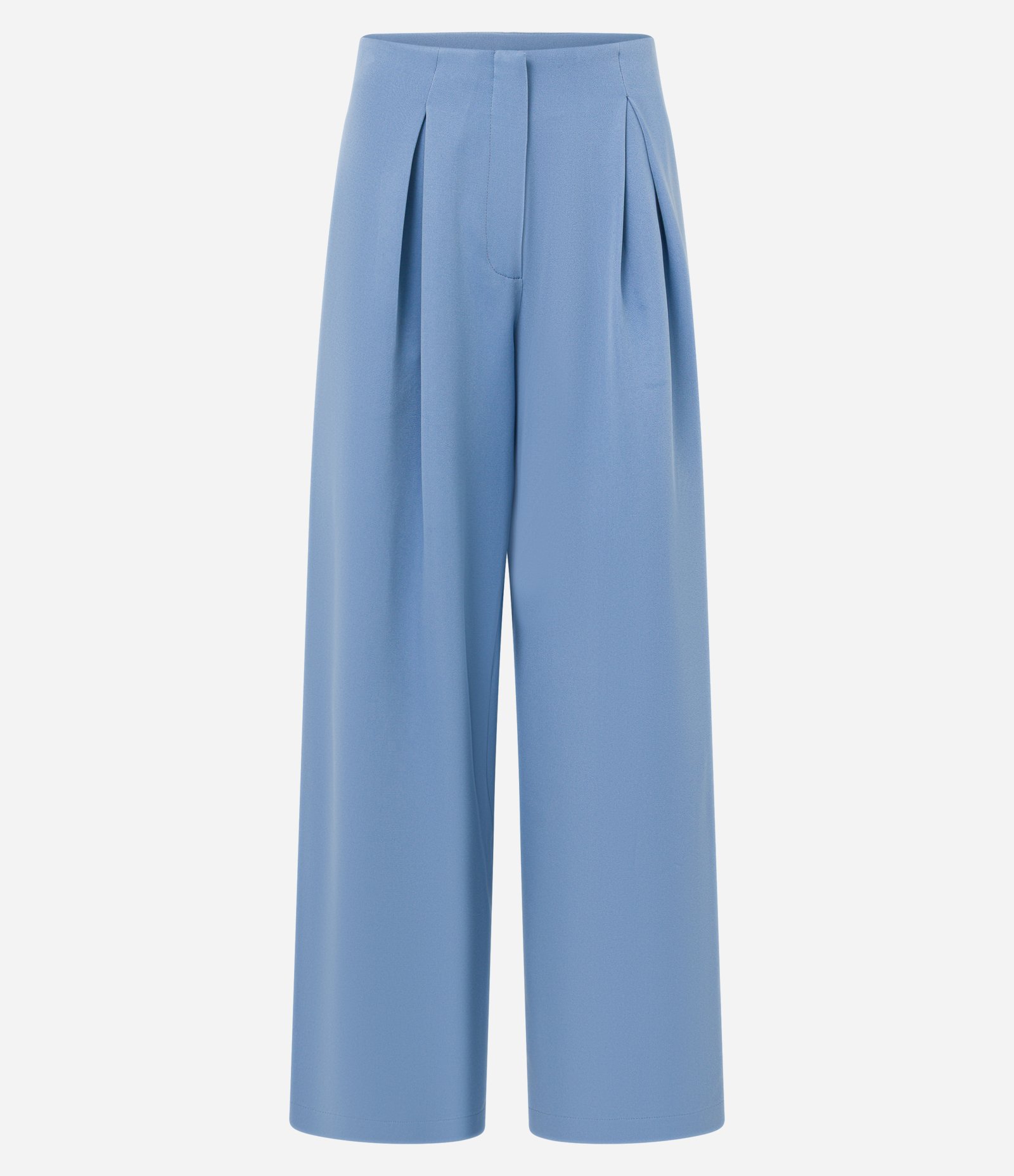 Calça Reta com Cintura Baixa em Alfaiataria Azul 5