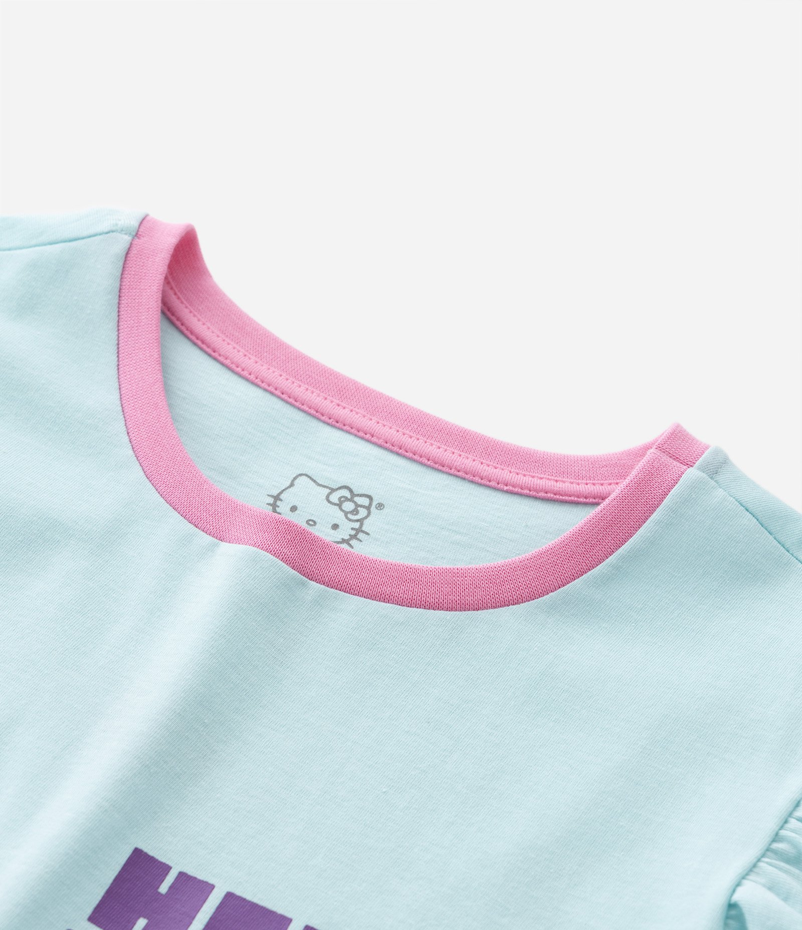 Camisola Infantil com Babado Estampa da Hello Kitty - Tam  4 a 14 Anos Azul 6