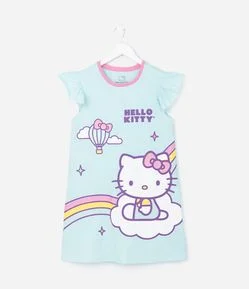 Camisola Infantil com Babado Estampa da Hello Kitty - Tam  4 a 14 Anos