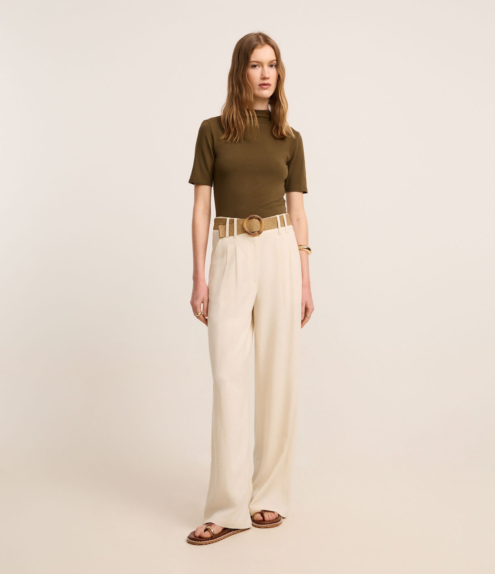 Blusa Básica Ajustada em Algodão com Golinha alta Verde 3