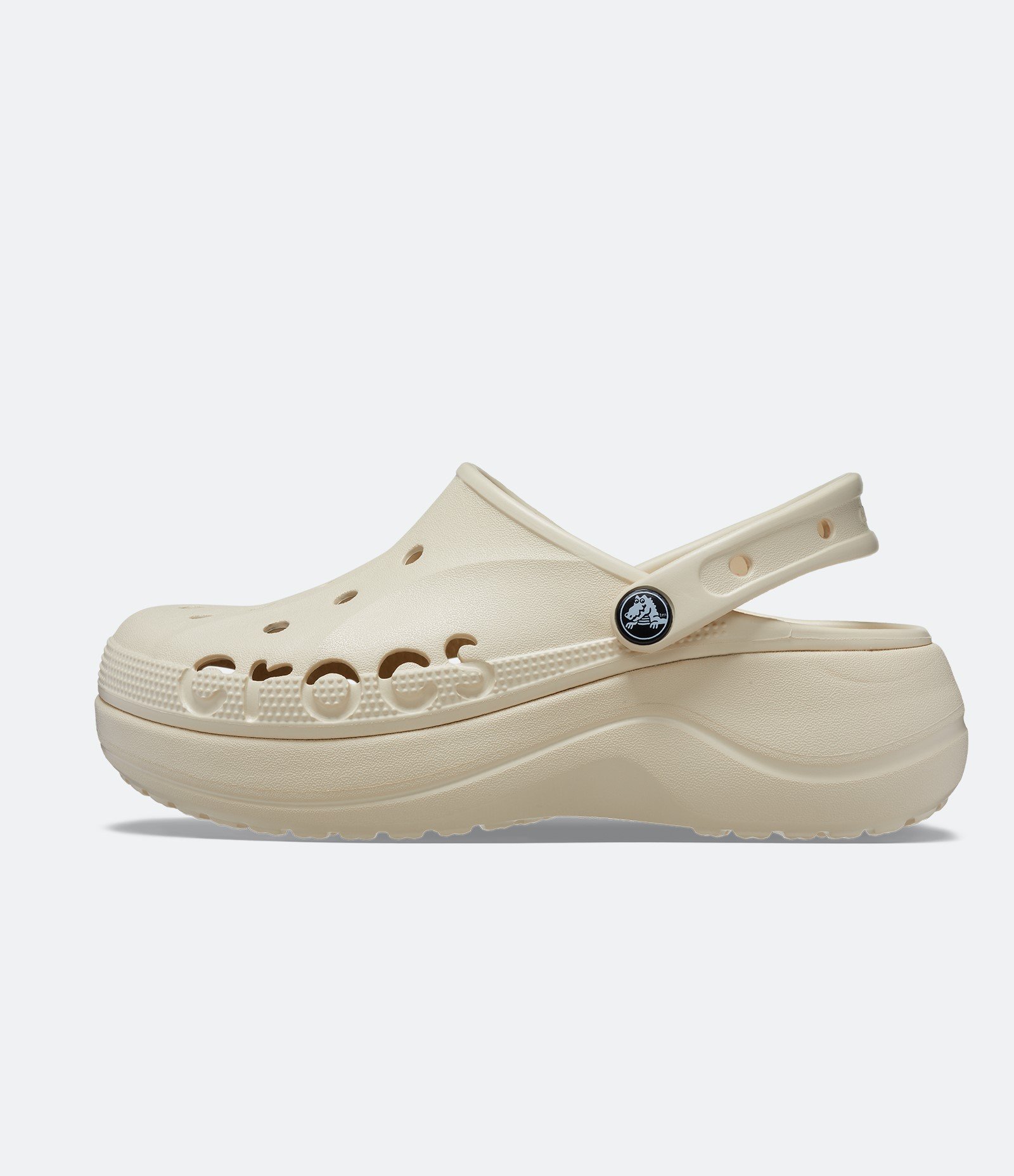 Sandália Babuche Crocs Plataforma Bege 4