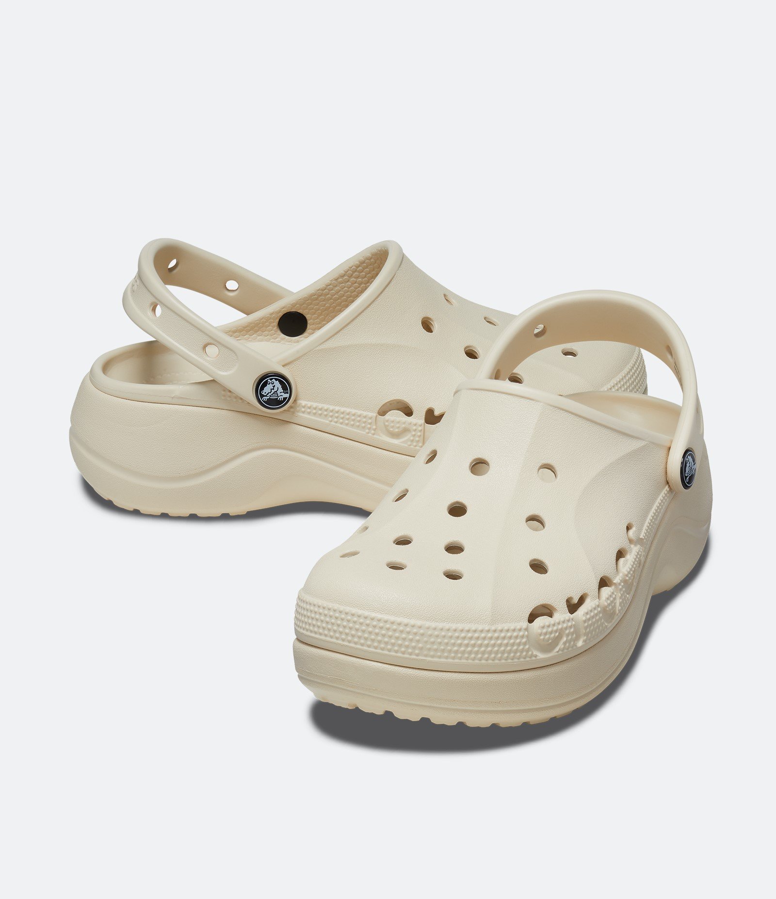 Sandália Babuche Crocs Plataforma Bege 5