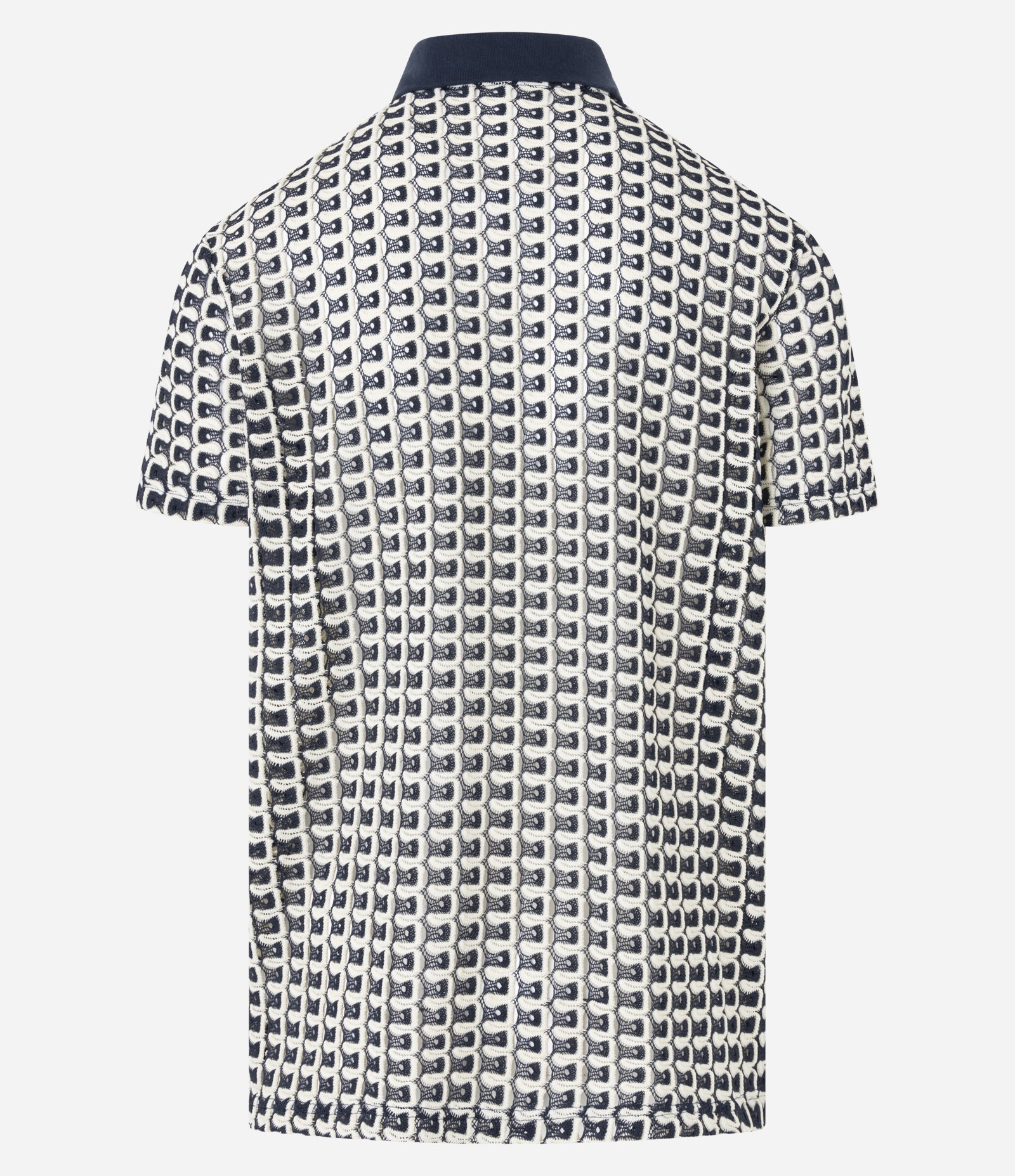 Camisa Polo Comfort em Jacquard com Textura Ondulada Azul 9