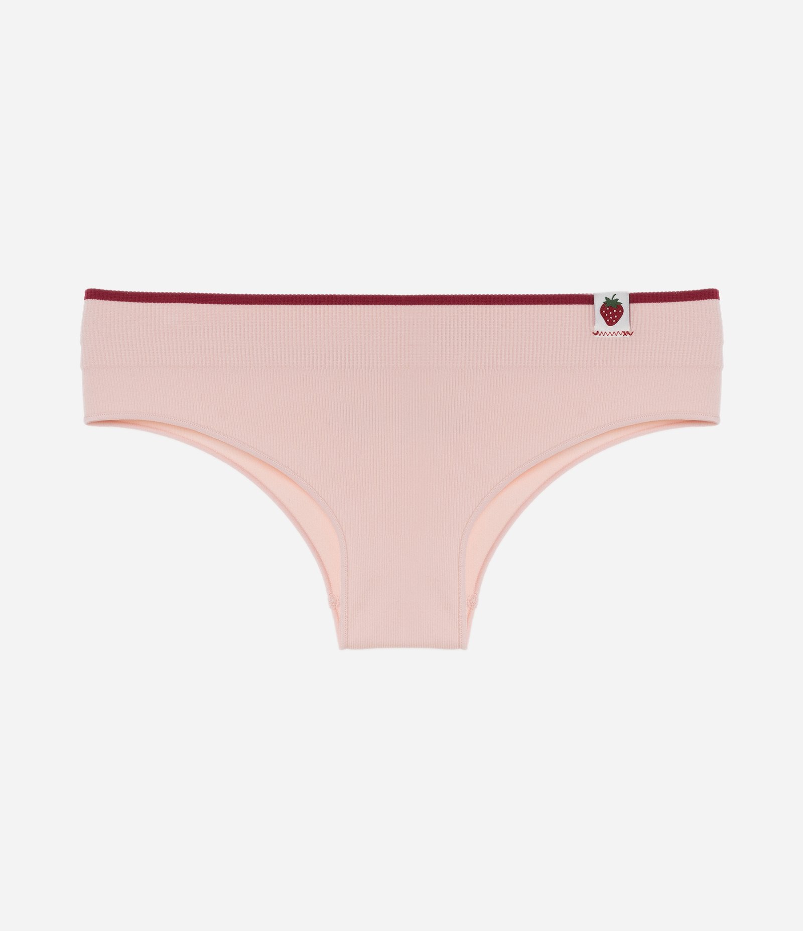 Calcinha Biquíni Seamless com Etiqueta de Morango Rosa 7