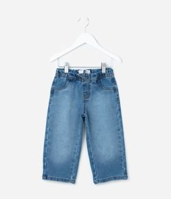 Calça Reta Infantil em Jeans com Amarração - Tam 1 a 6 Anos