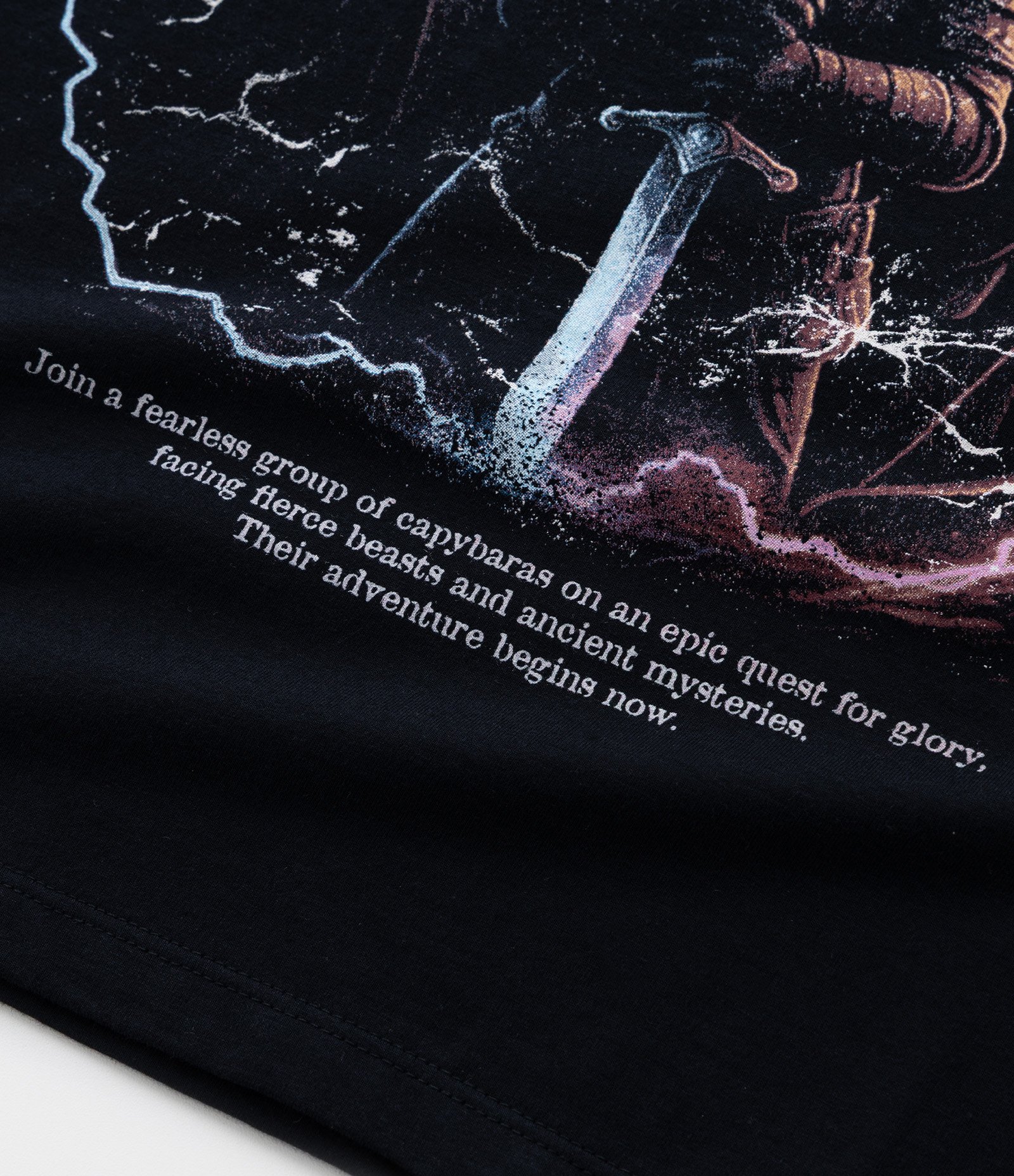 Camiseta Infantil em Algodão Estampa Capivaras - Tam 5 a 14 anos Preto 4