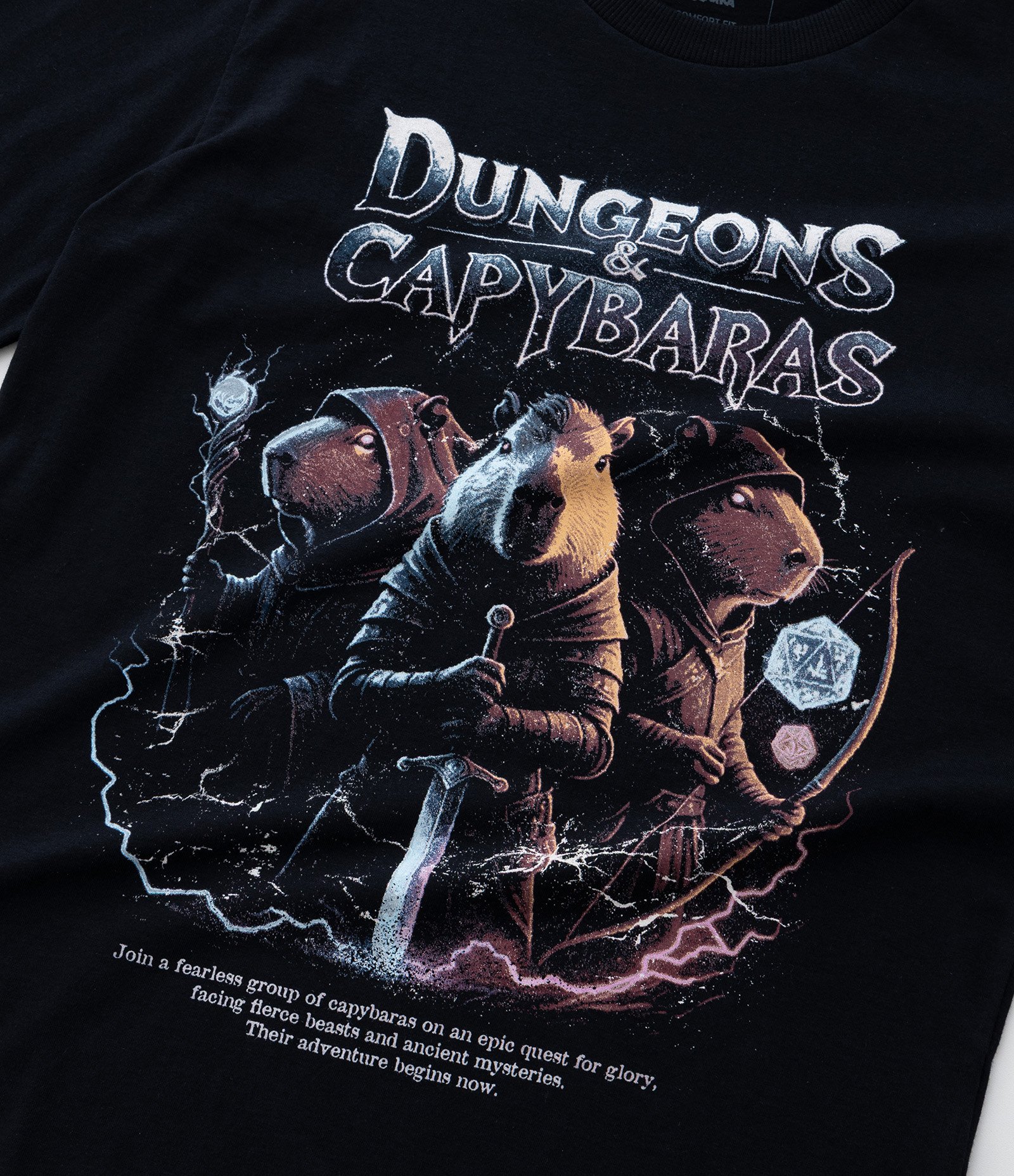 Camiseta Infantil em Algodão Estampa Capivaras - Tam 5 a 14 anos Preto 5