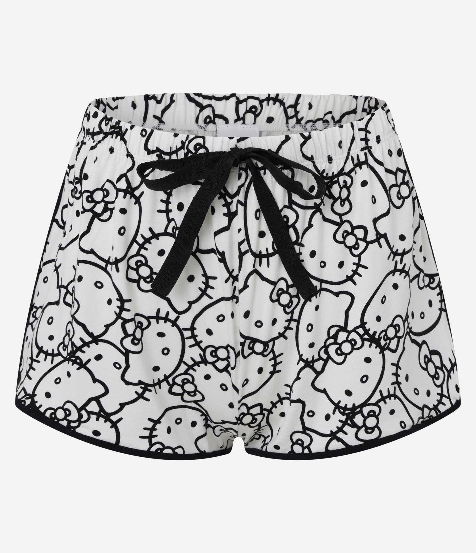 Pijama Short Doll em Viscose com Estampa Hello Kitty Bicolor Preto/Branco 6
