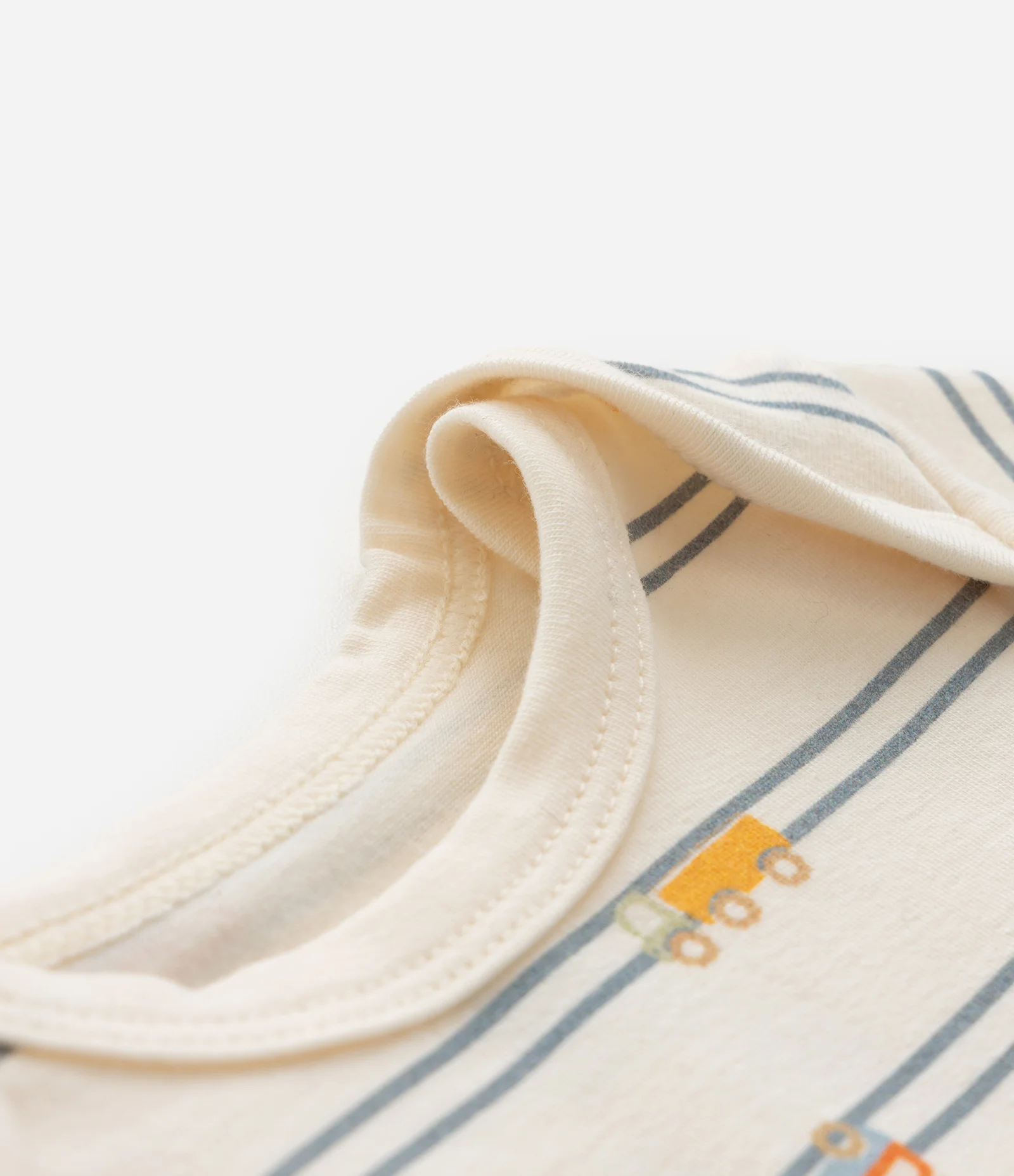 Body Infantil com Estampa Carrinhose Listras - Tam RN a 18 meses Bege 5