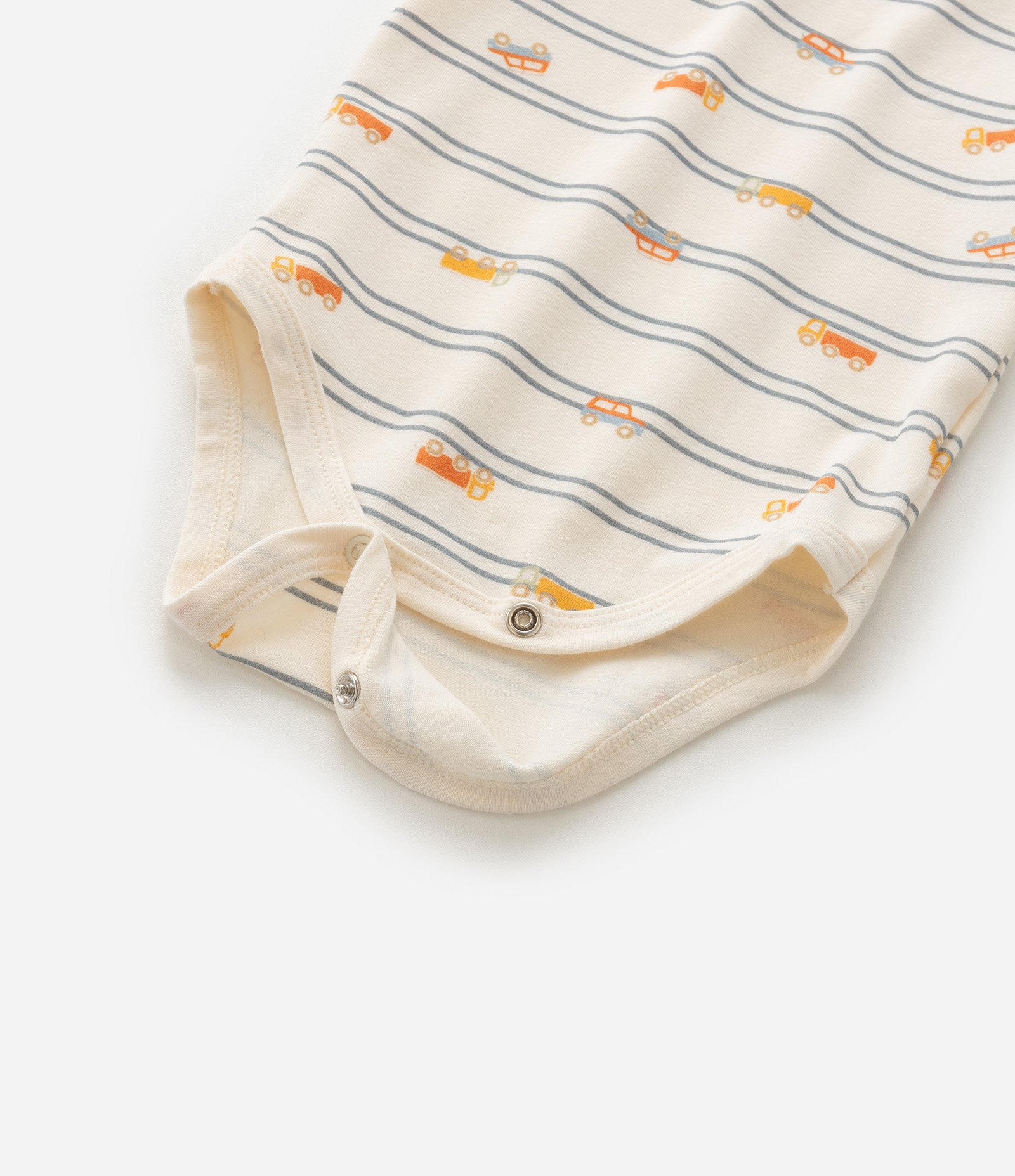 Body Infantil com Estampa Carrinhose Listras - Tam RN a 18 meses Bege 6