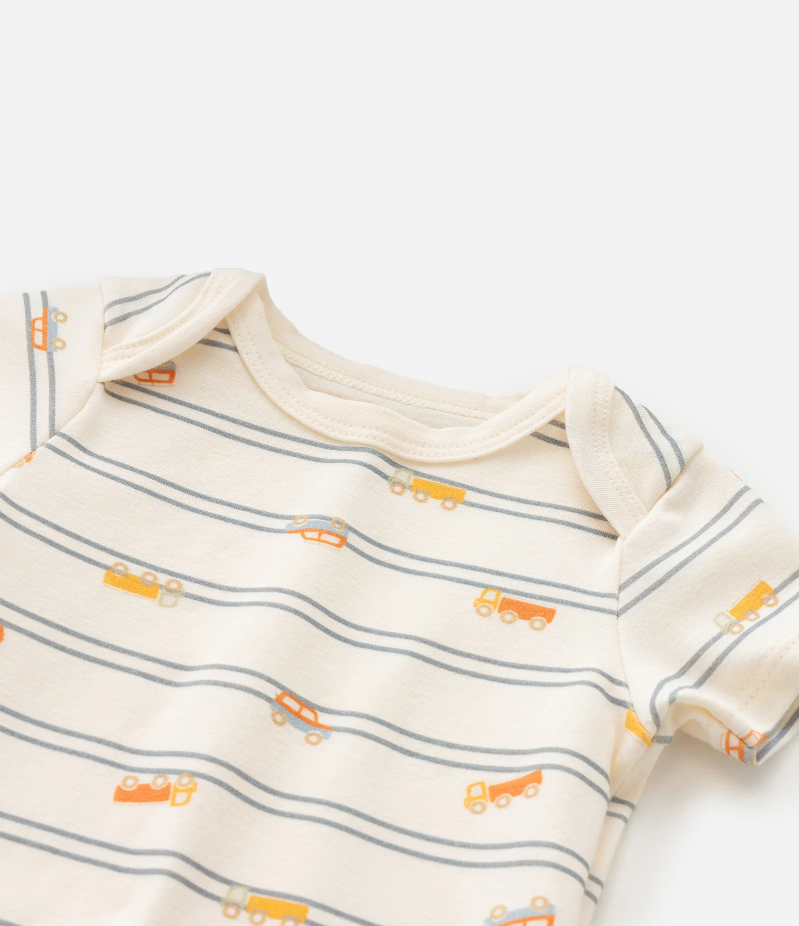 Body Infantil com Estampa Carrinhose Listras - Tam RN a 18 meses Bege 7